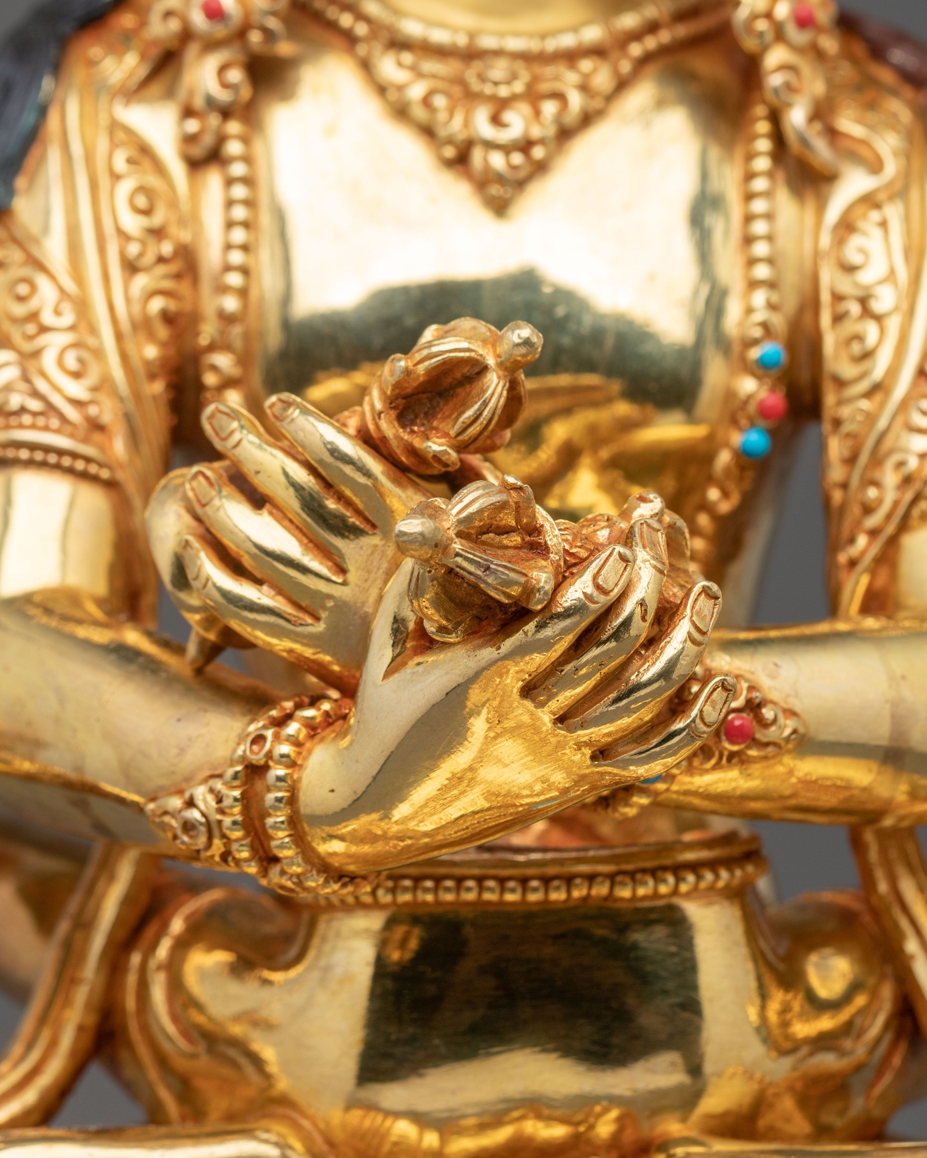 Guhyasamaja Tantric Buddha Statue | 24K Gilded Copper Statue