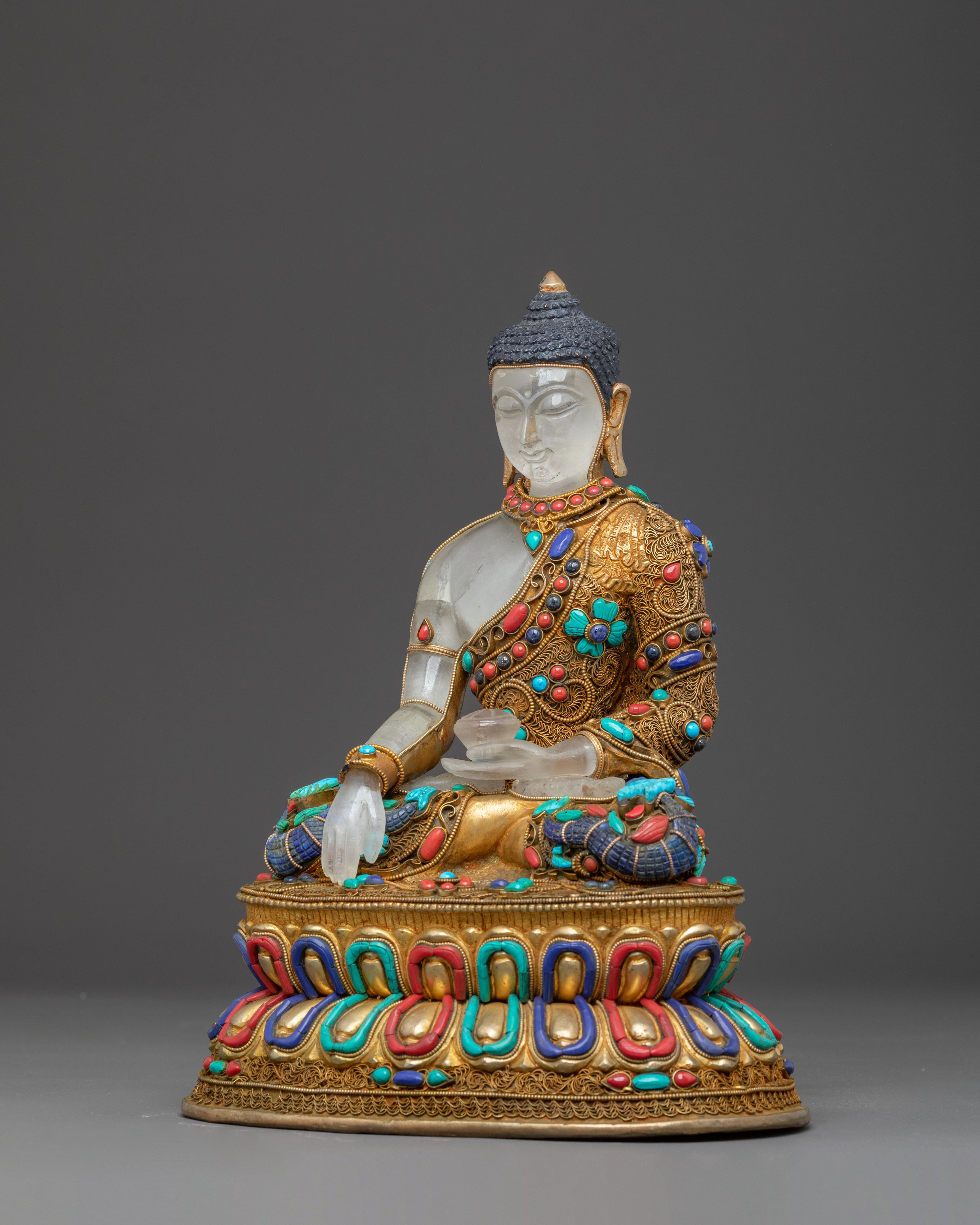 Shakyamuni Buddha: Handcrafted Crystal Sculpture