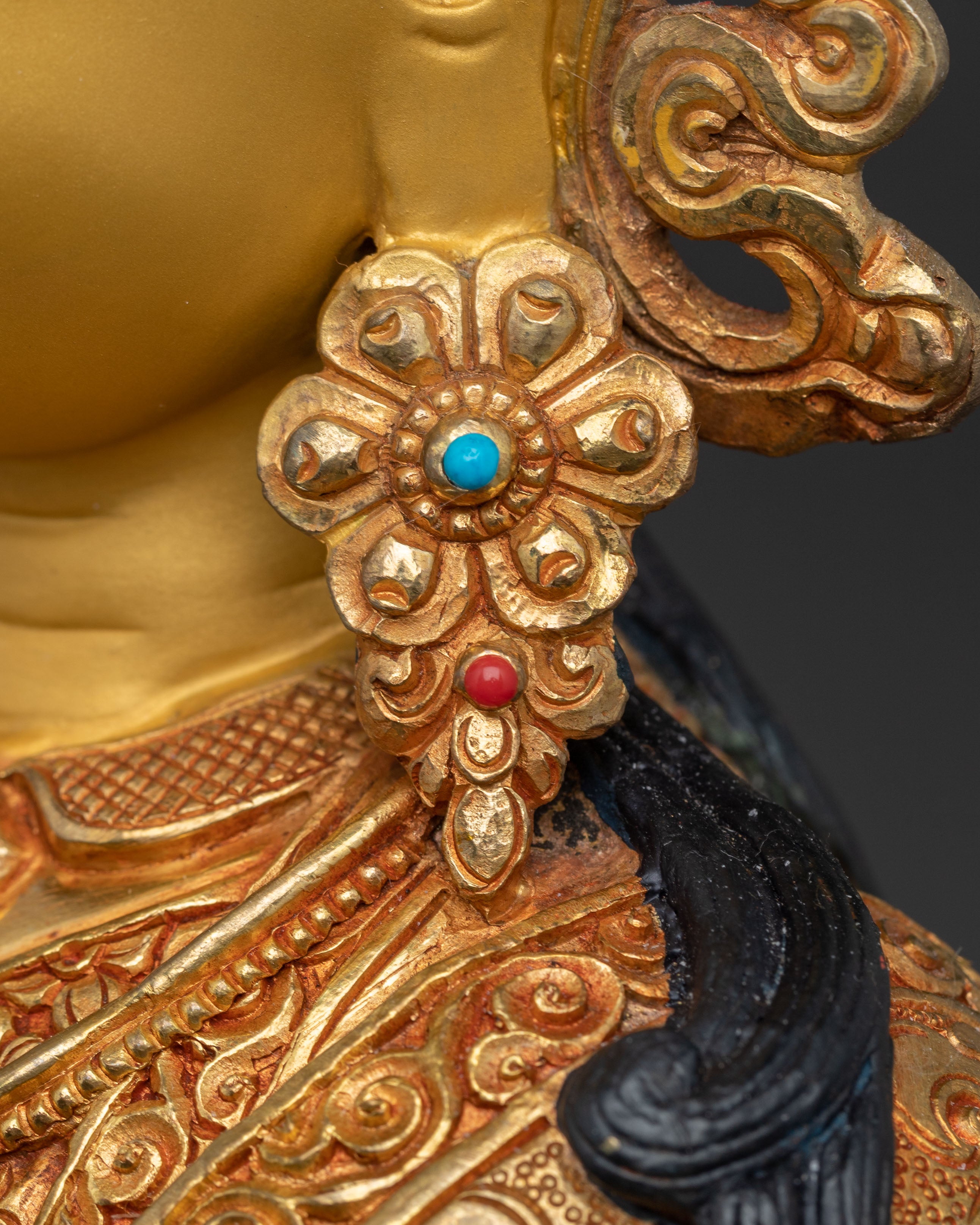 Handmade Golden Guru Rinpoche Statue | Precious Guru Padmasambhava