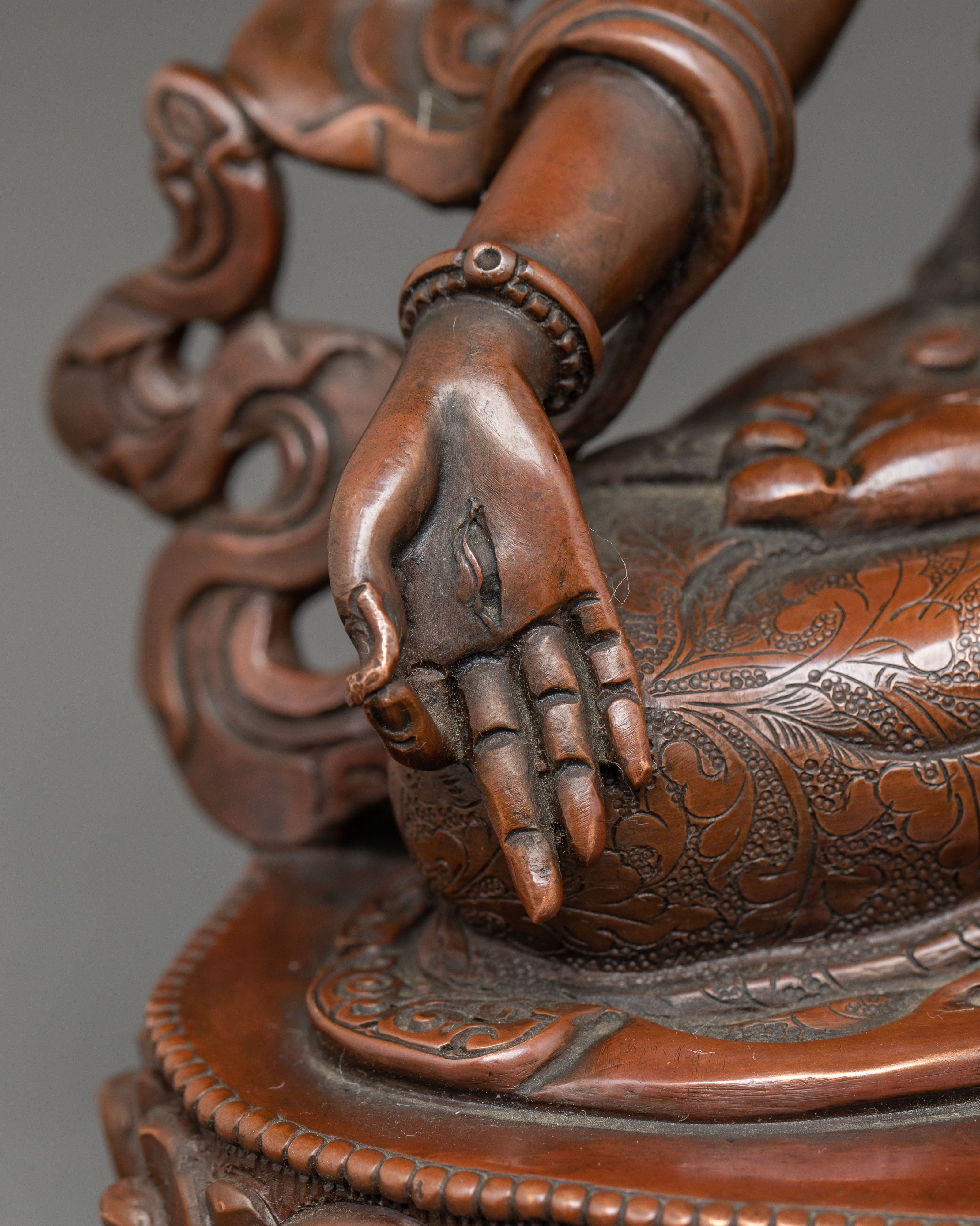 Healing Goddess White Tara Copper Statue | Bodhisattva of Compassion