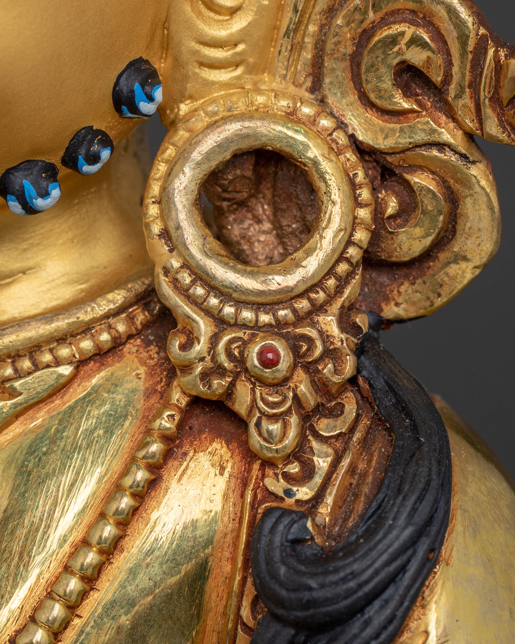 Dzambhala Ritual Statue on Throne | Wealth God