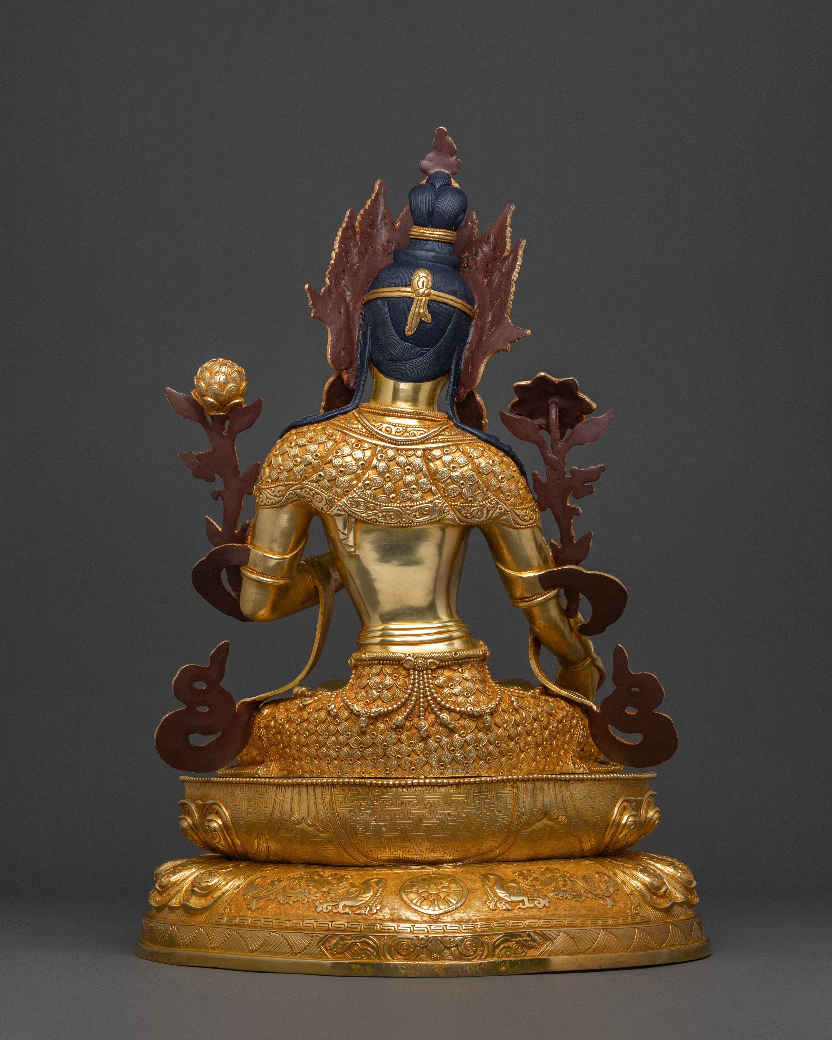 White Tara Figure | 24K Gold Gilded Statue