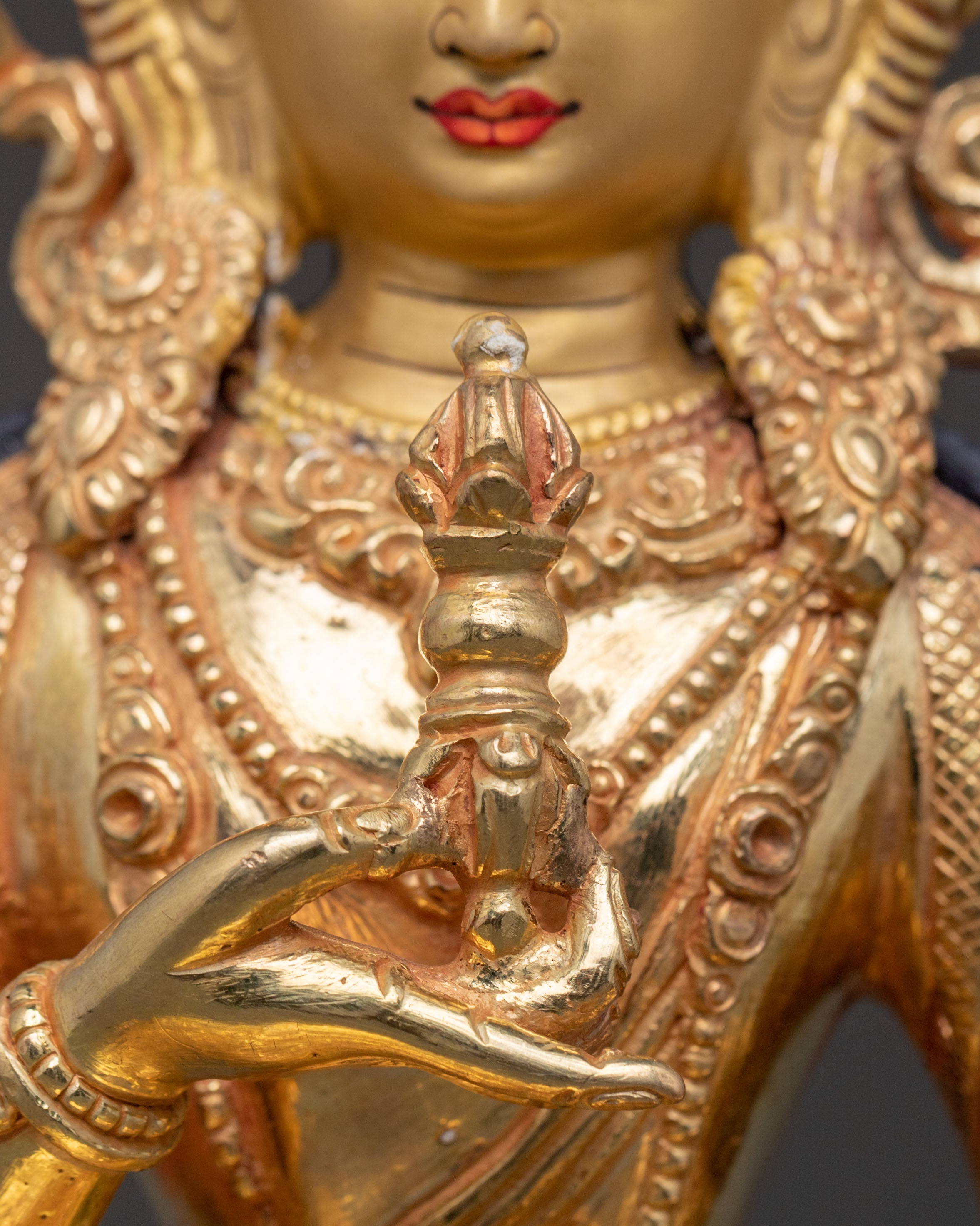 Vajrasattva Statue 24K Gold Gilded Statue: Central Deity