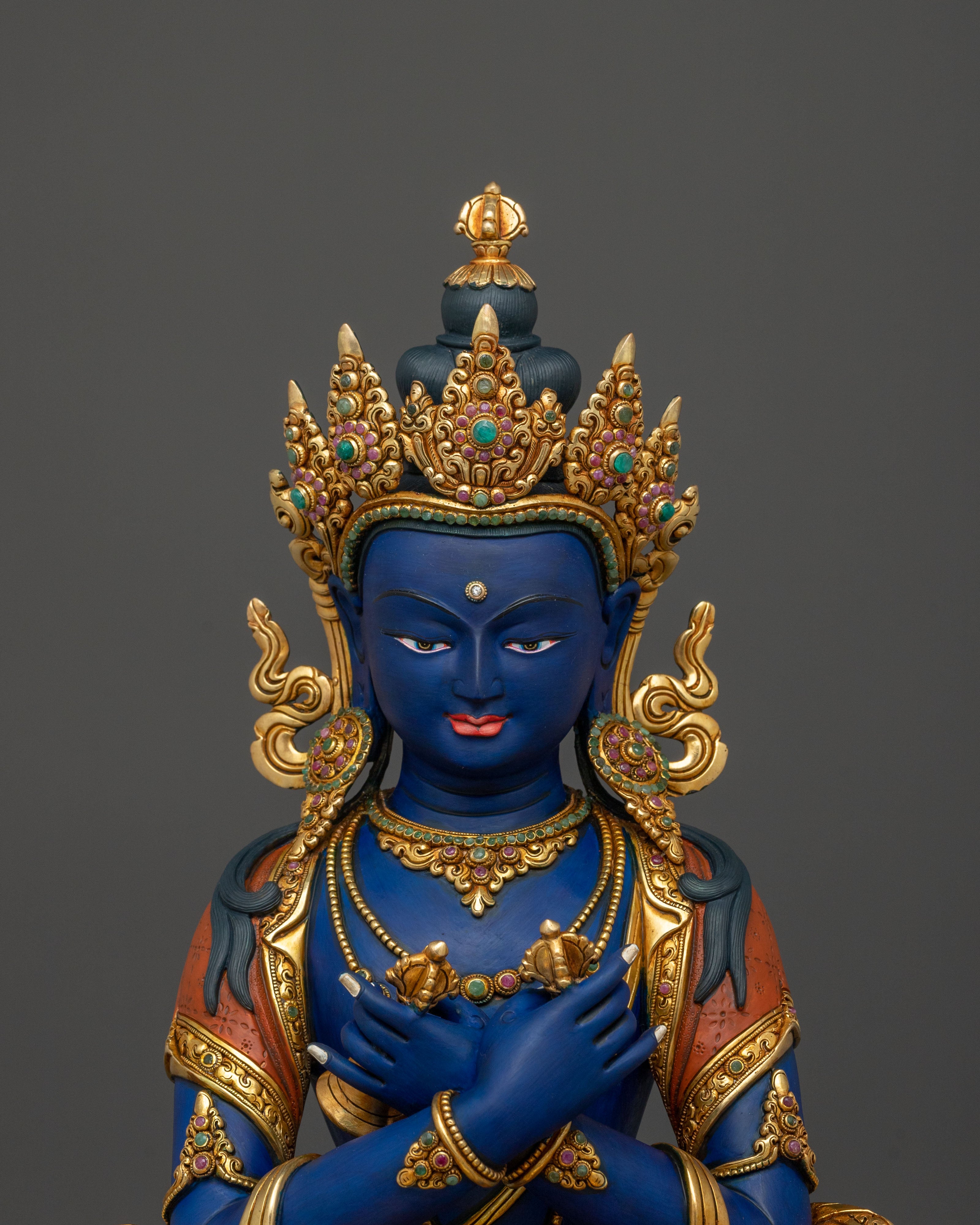 Vajradhara Statue | Exquisite 24K Gold Gilded Figurine