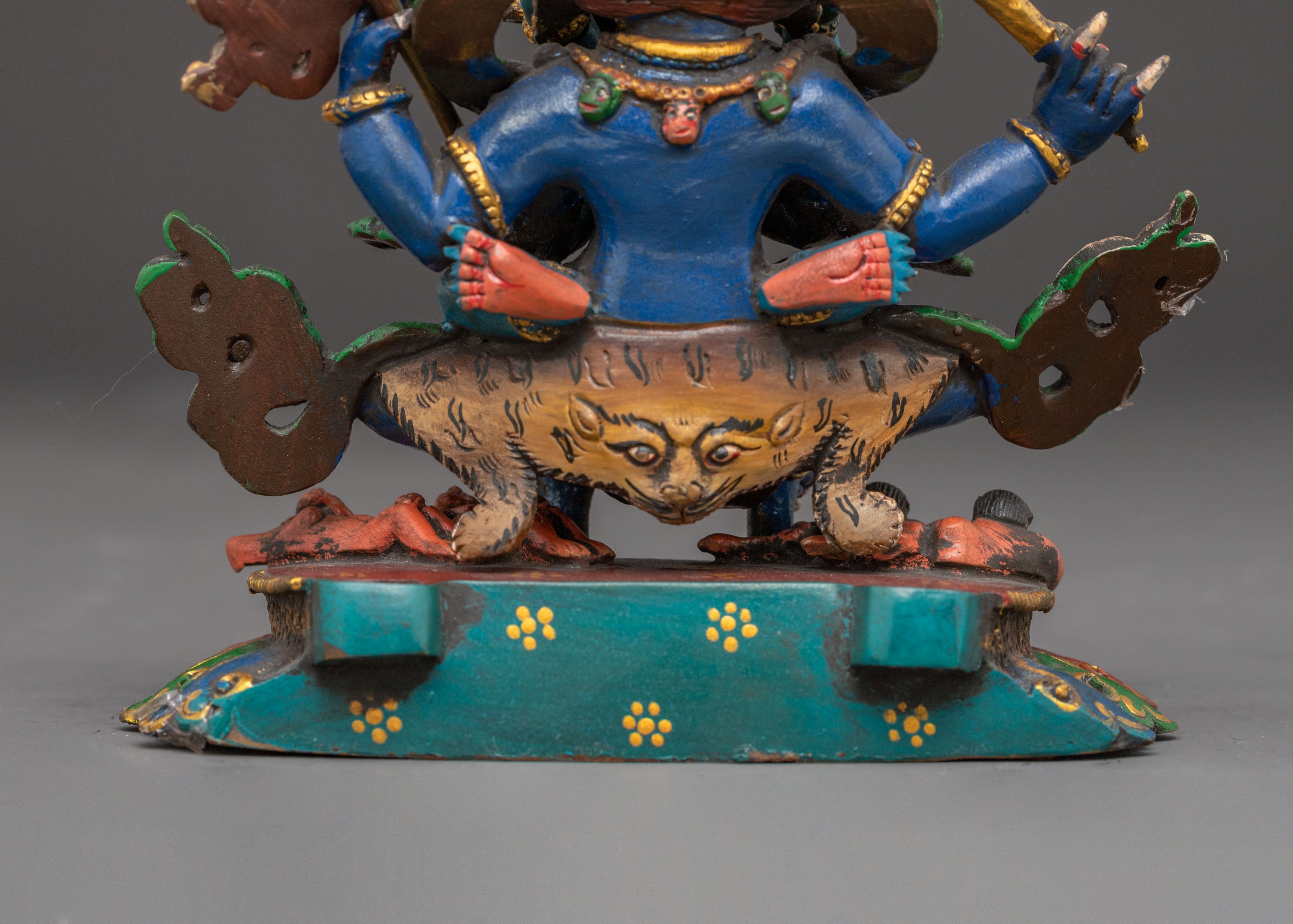 Four-Armed Mahakala Copper Statue | Protector of the Dharma