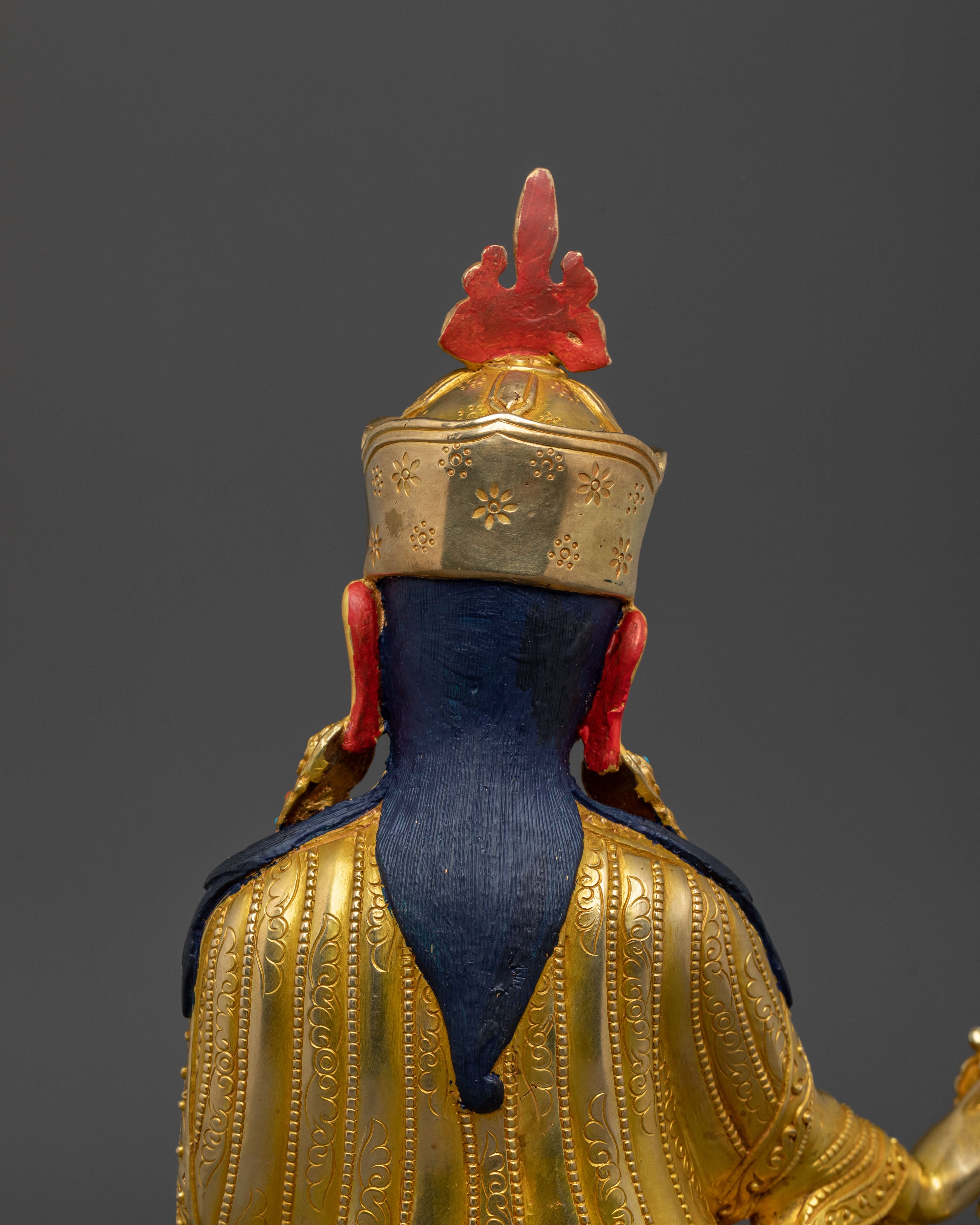 The Second Buddha Padmasambhava Sculpture in Gilded Gold