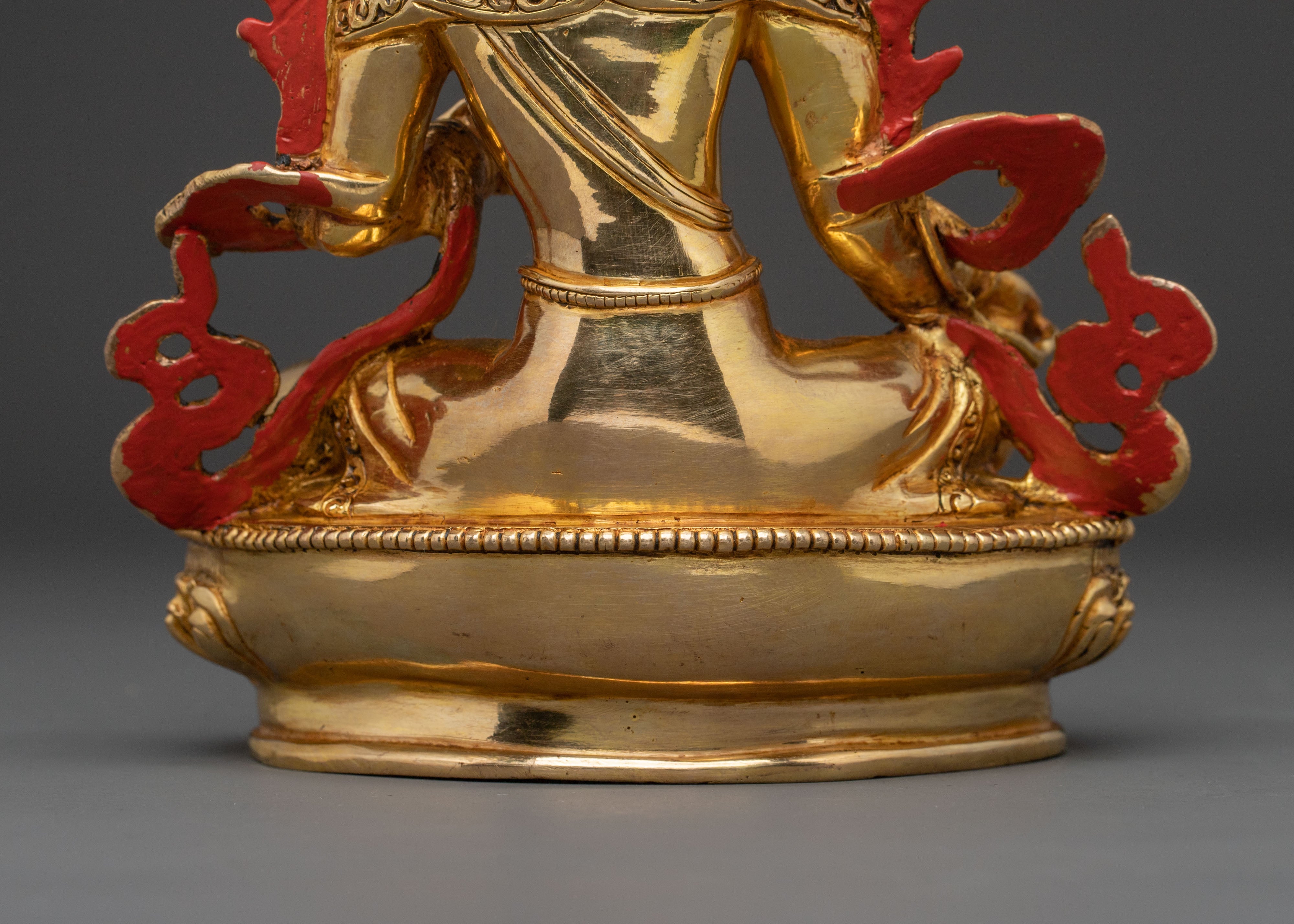 Green Tara Mother of Compassion Statue: 24K Gold Gilded