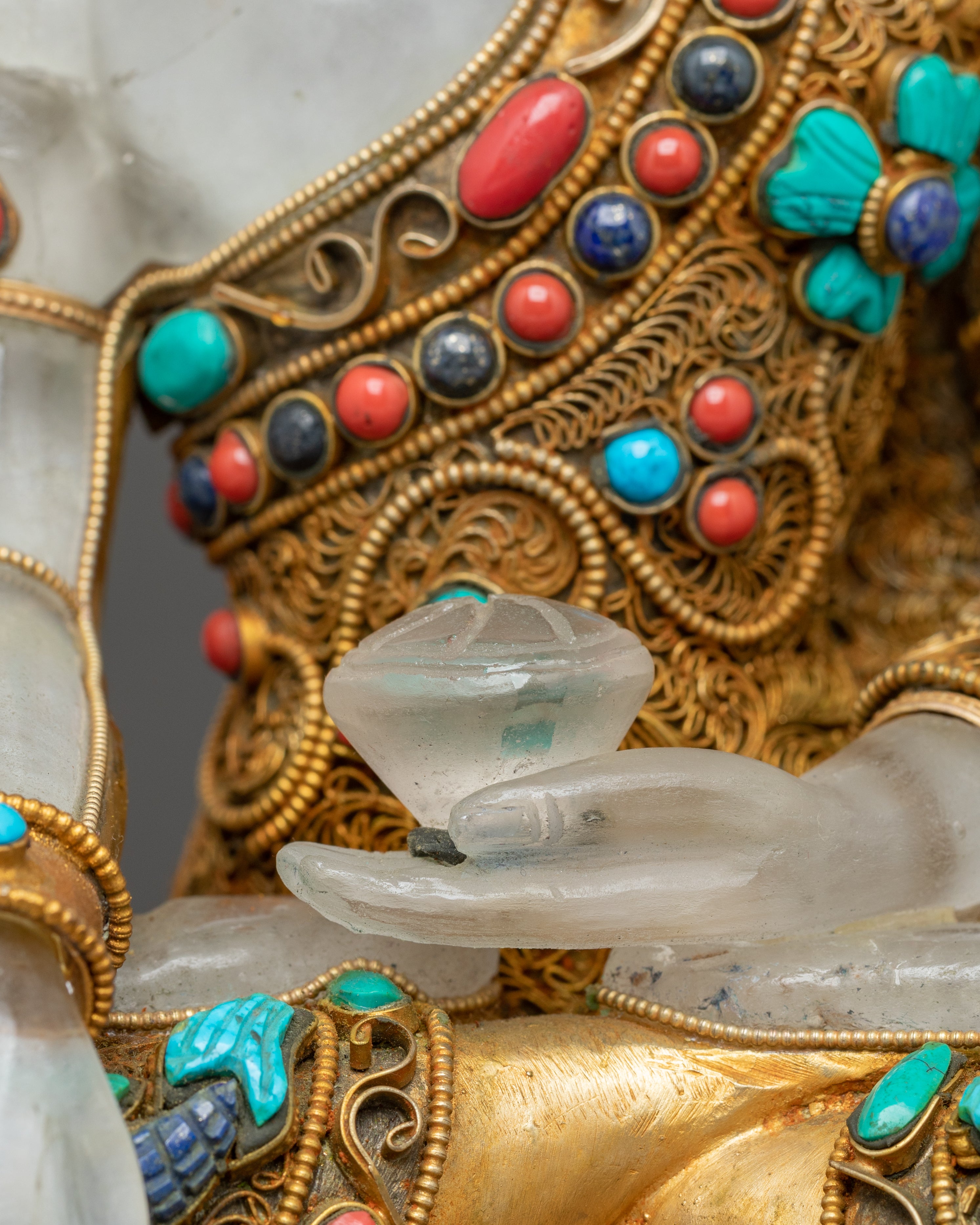 Shakyamuni Buddha: Handcrafted Crystal Sculpture
