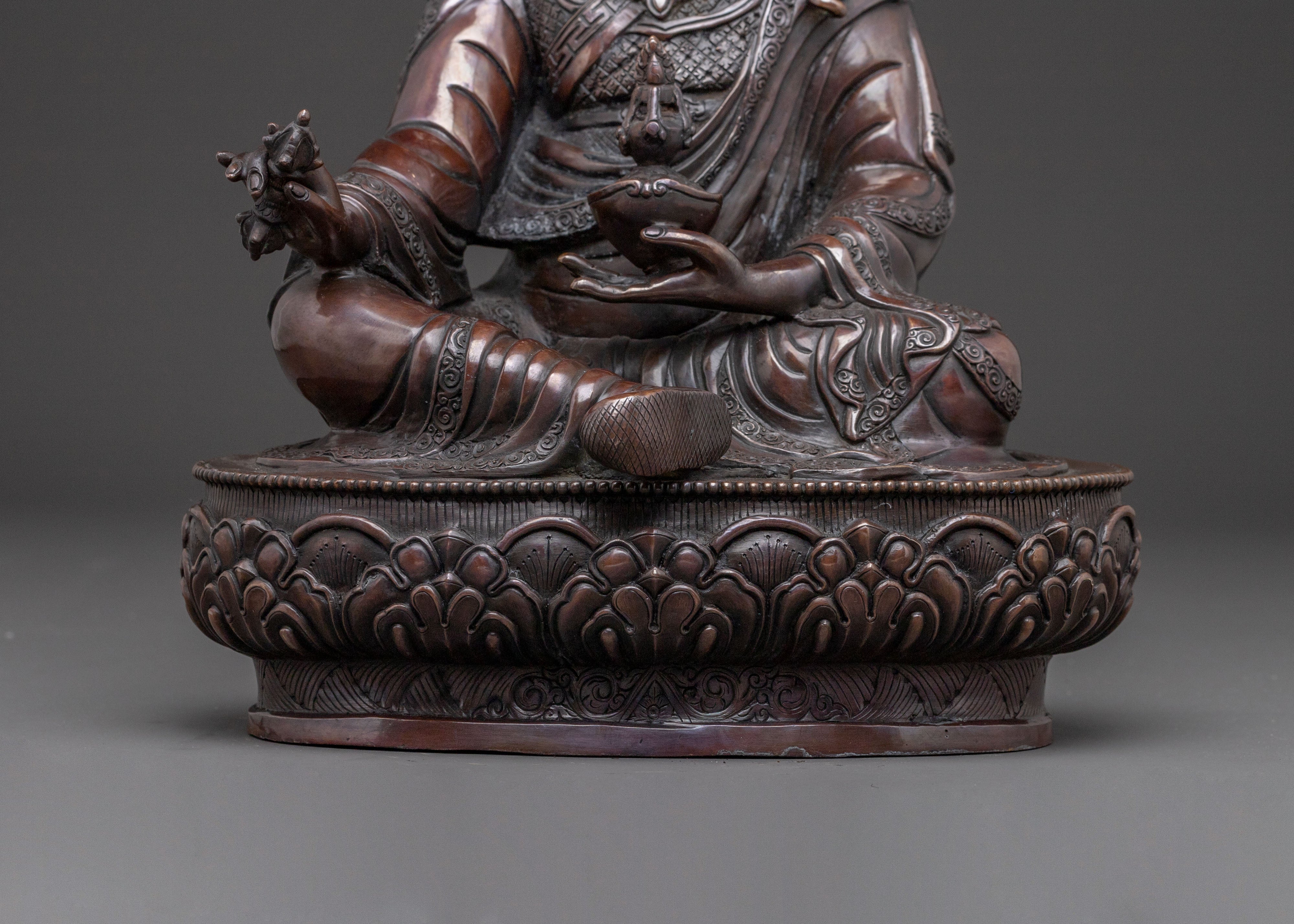 Guru Rinpoche Blessing Statue | Oxidized Copper