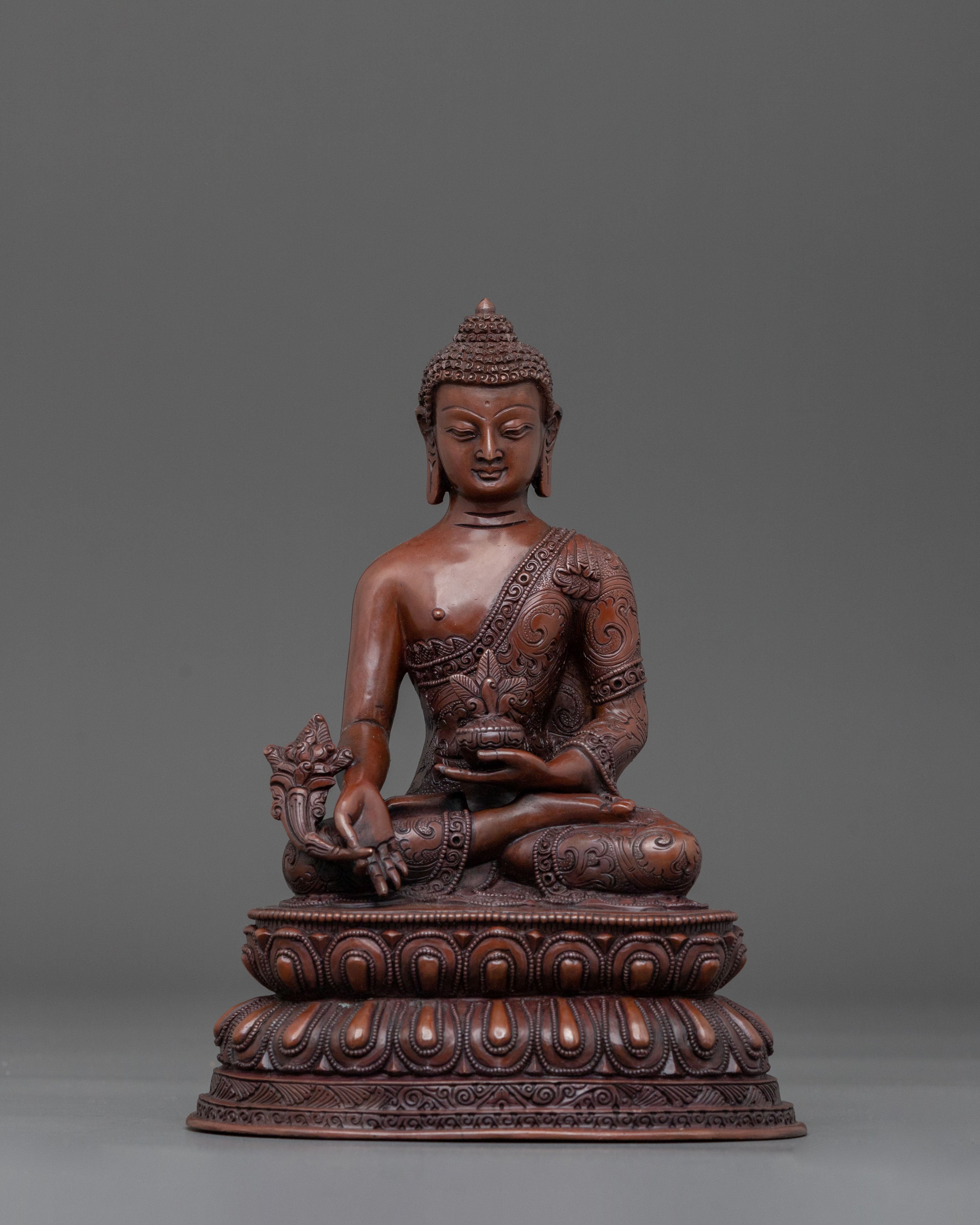 24K Gold Gilded Medicine Buddha Figurine | Home Decor