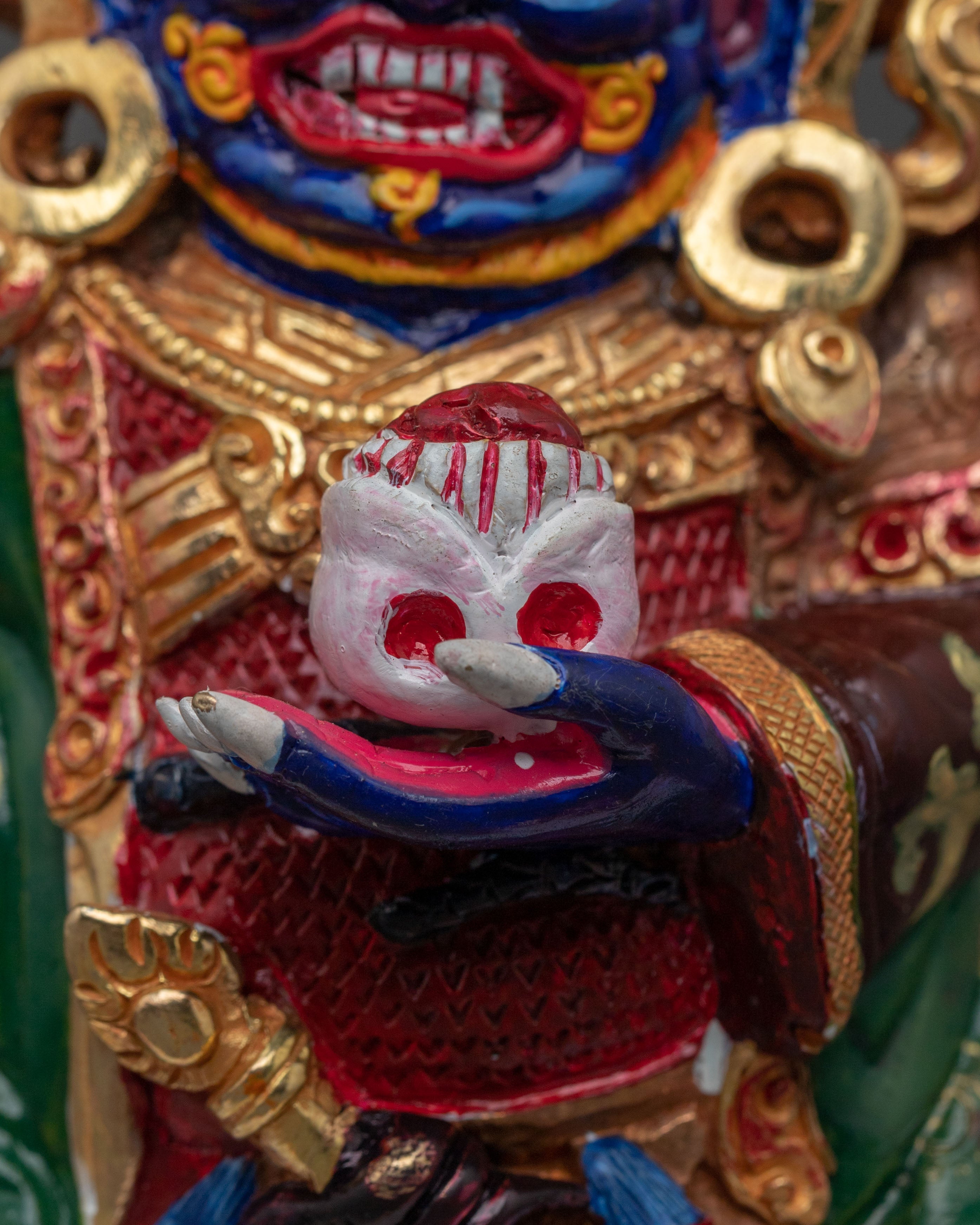 Traditional Mahakala Bernakchen Sculpture | Wrathful Dharma Protector