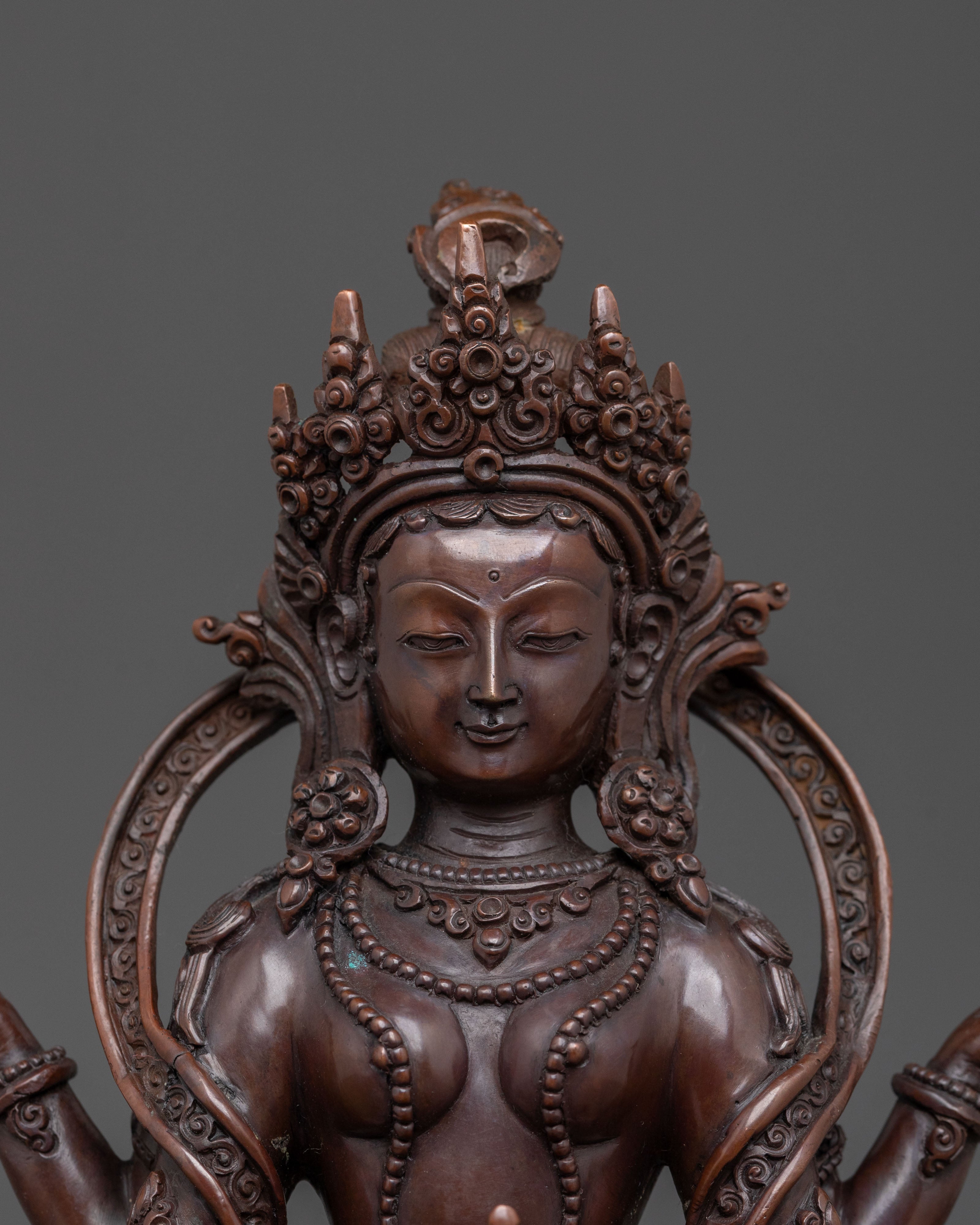 Prajnaparamita Oxidized Statue | Buddhist Shrine