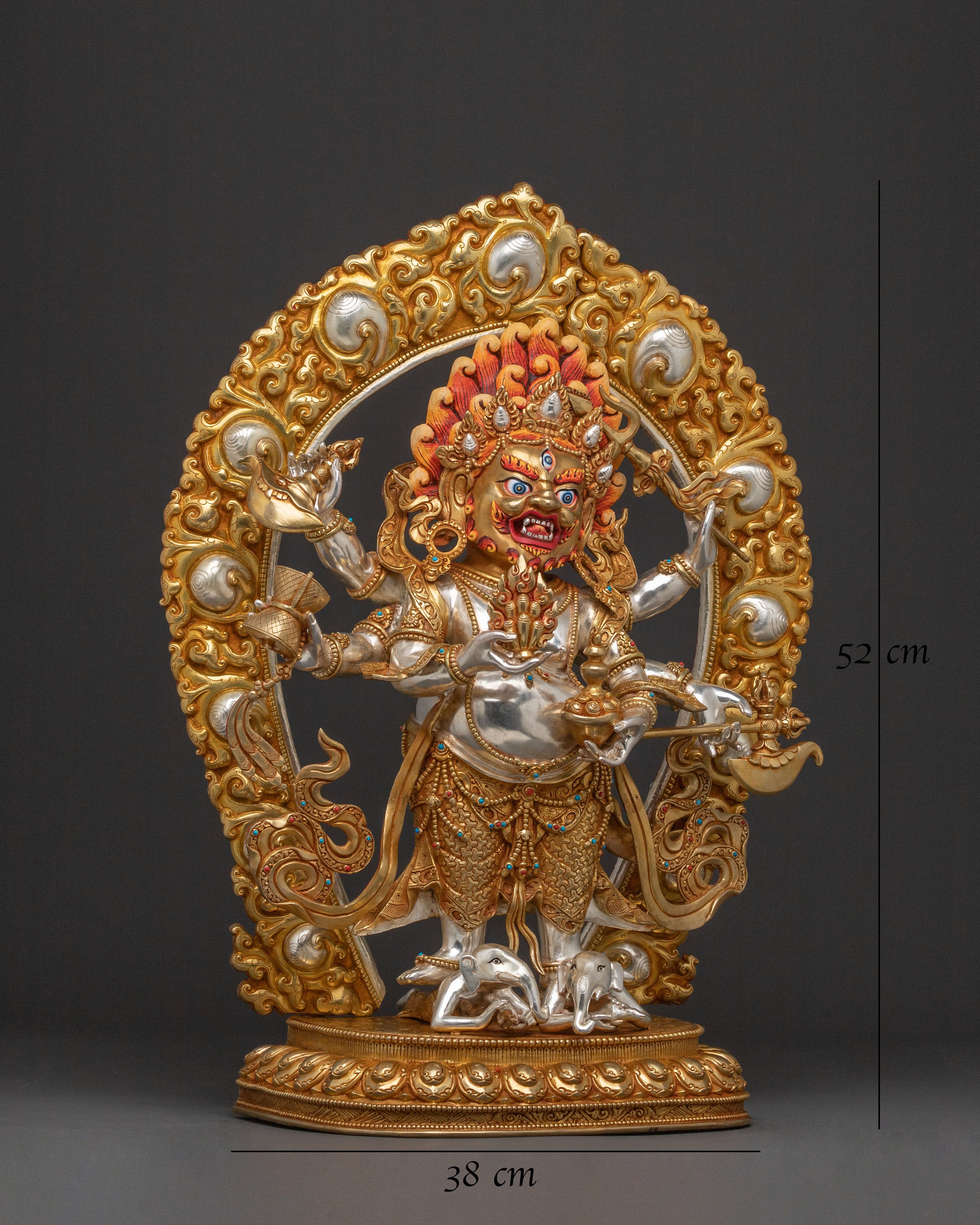 White Mahakala Statue Protector of Prosperity