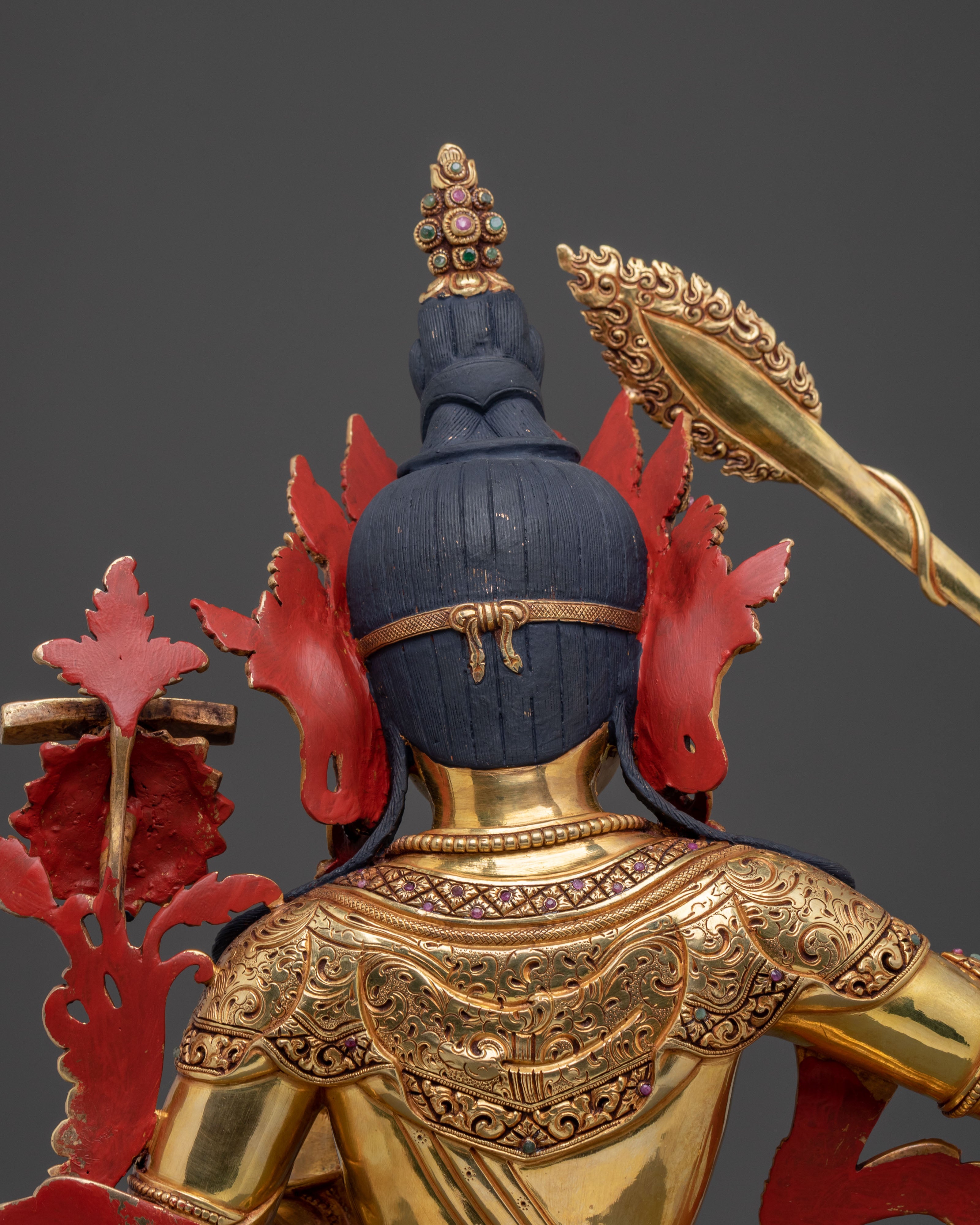 Manjushri: Radiant 24K Gold Gilded Wisdom Statue