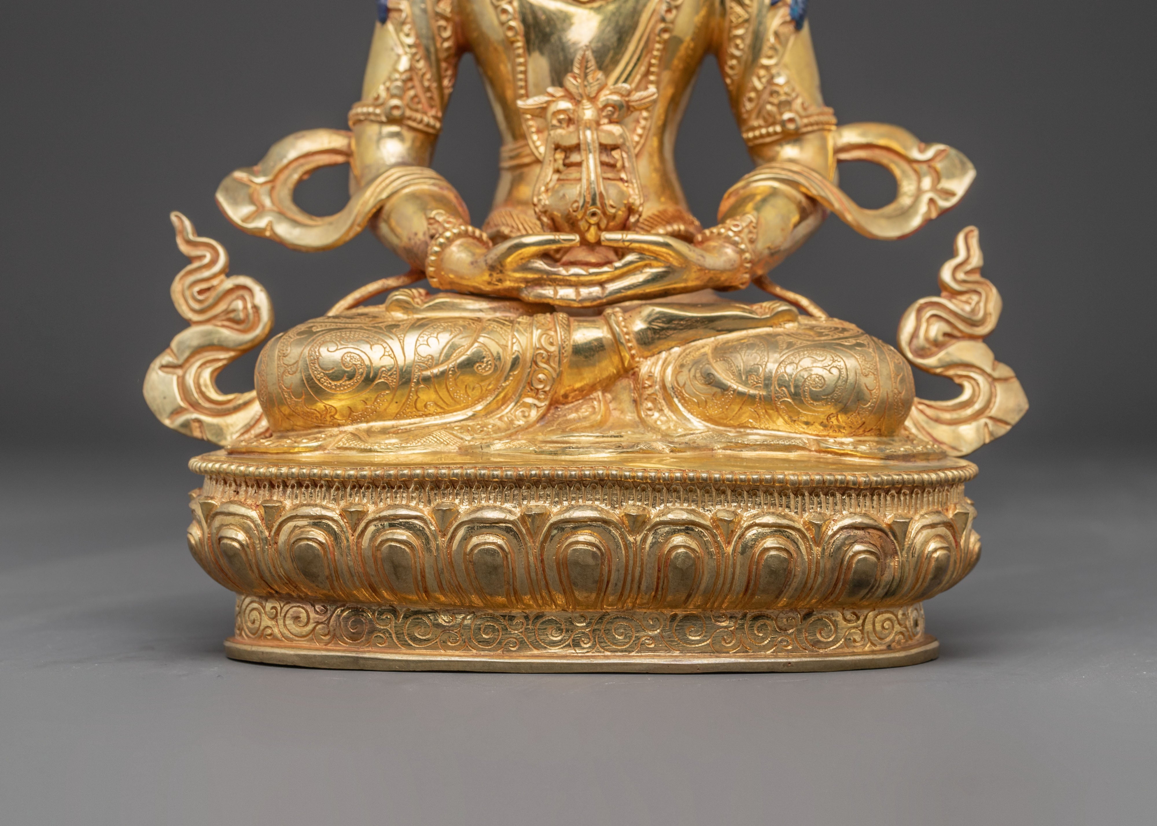 Handcrafted Nepalese Amitayus Golden Statue | Symbol of Longevity