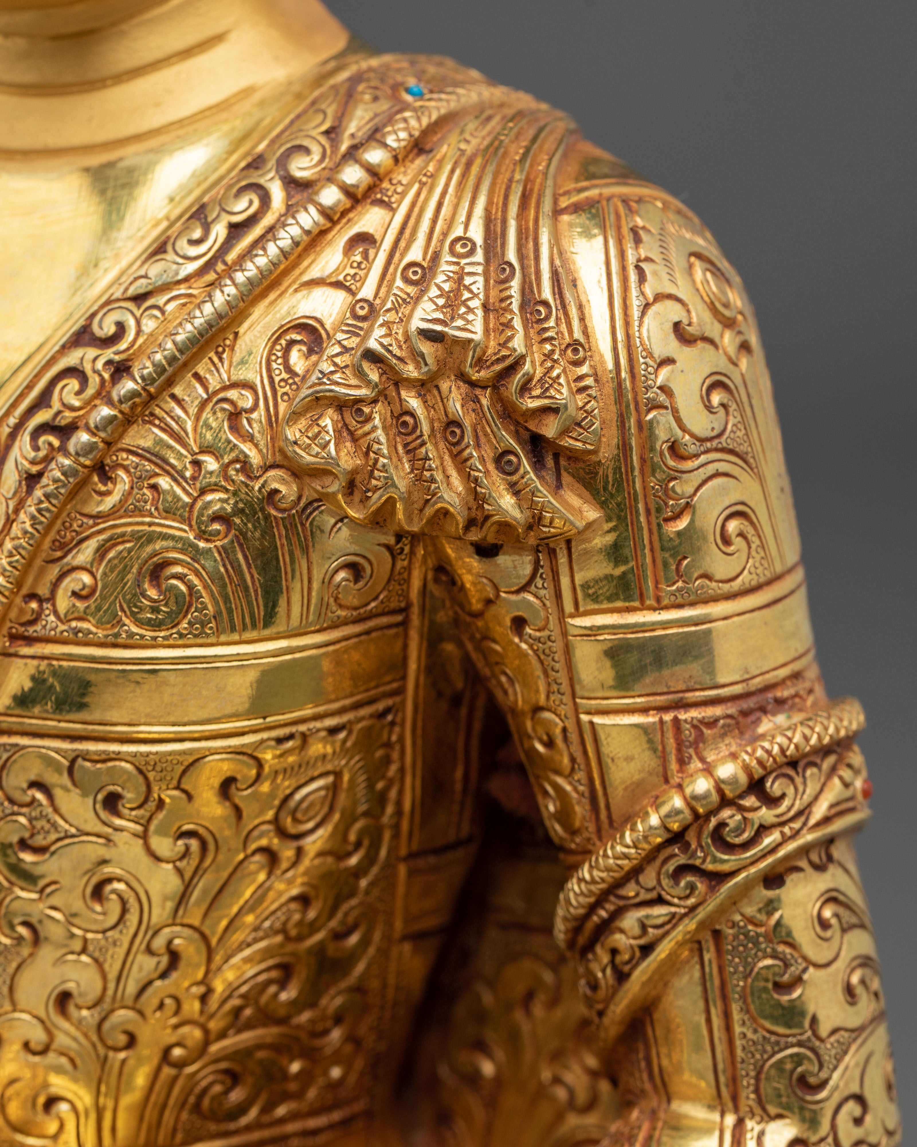Shakyamuni Buddha Figurine with Copper Body | Buddhist Shrine