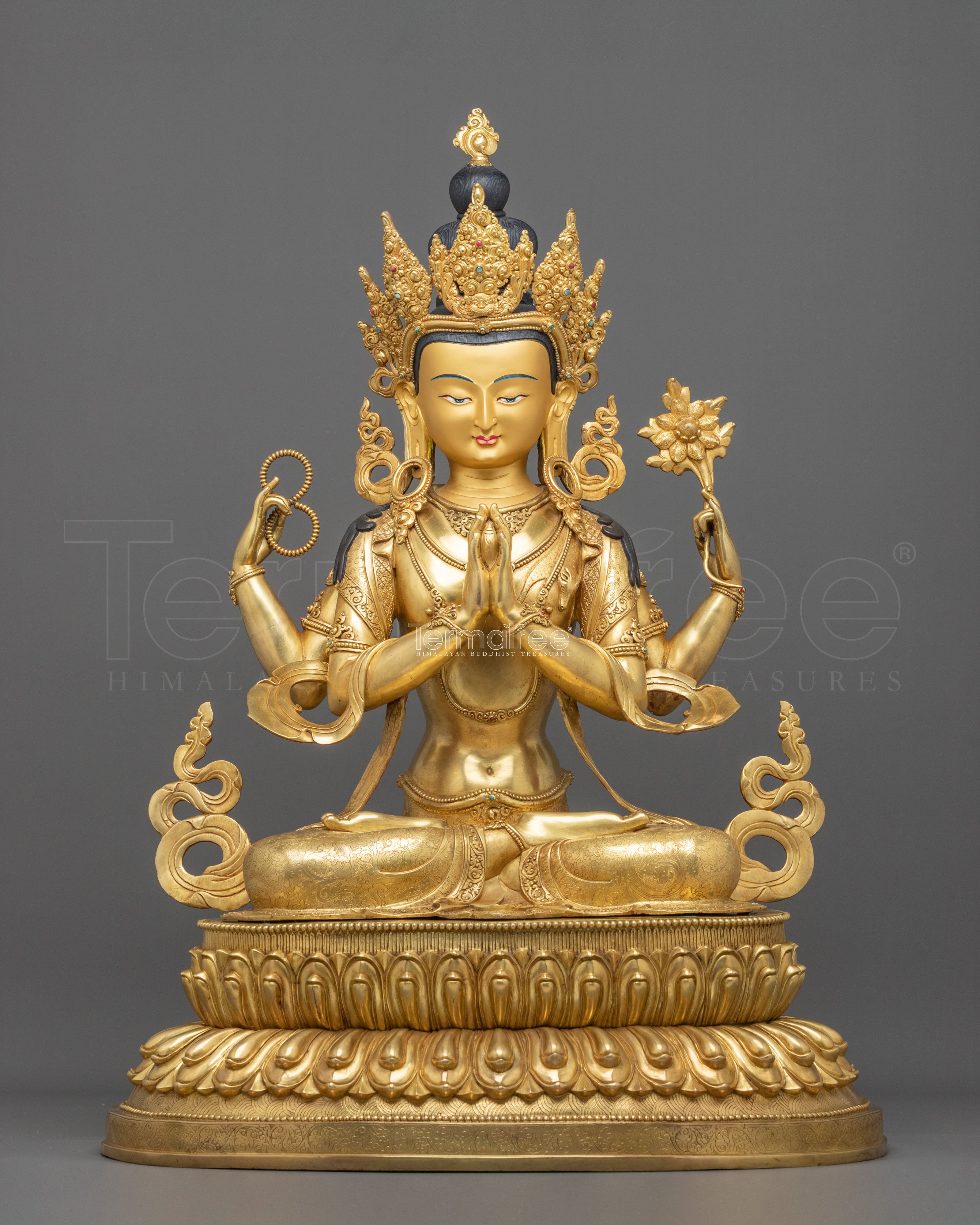 Chenrezig 24K Gold Gilded Figurine | Compassionated One