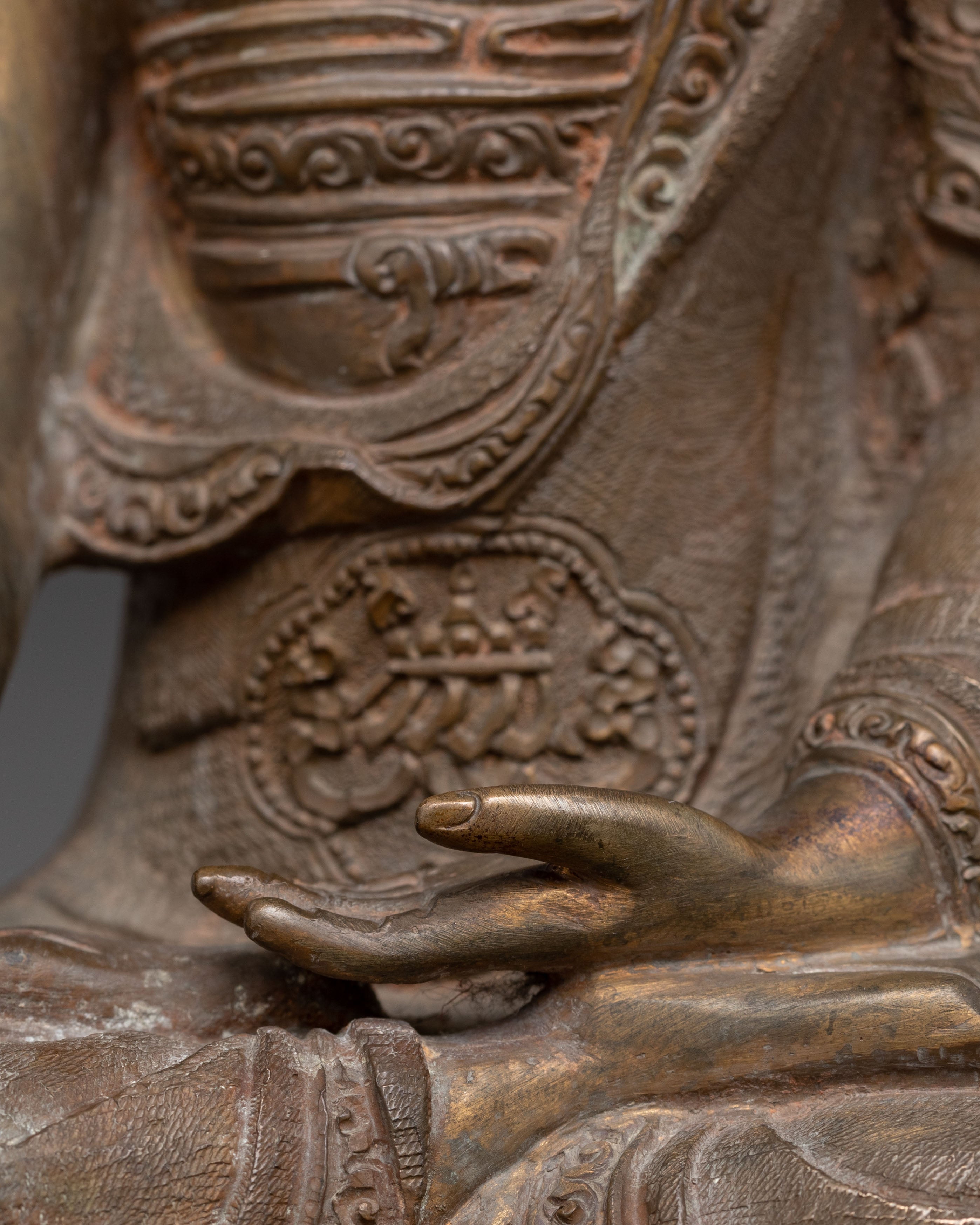 Handcrafted Gautam Buddha Oxidized Copper Statue – Antique Finish