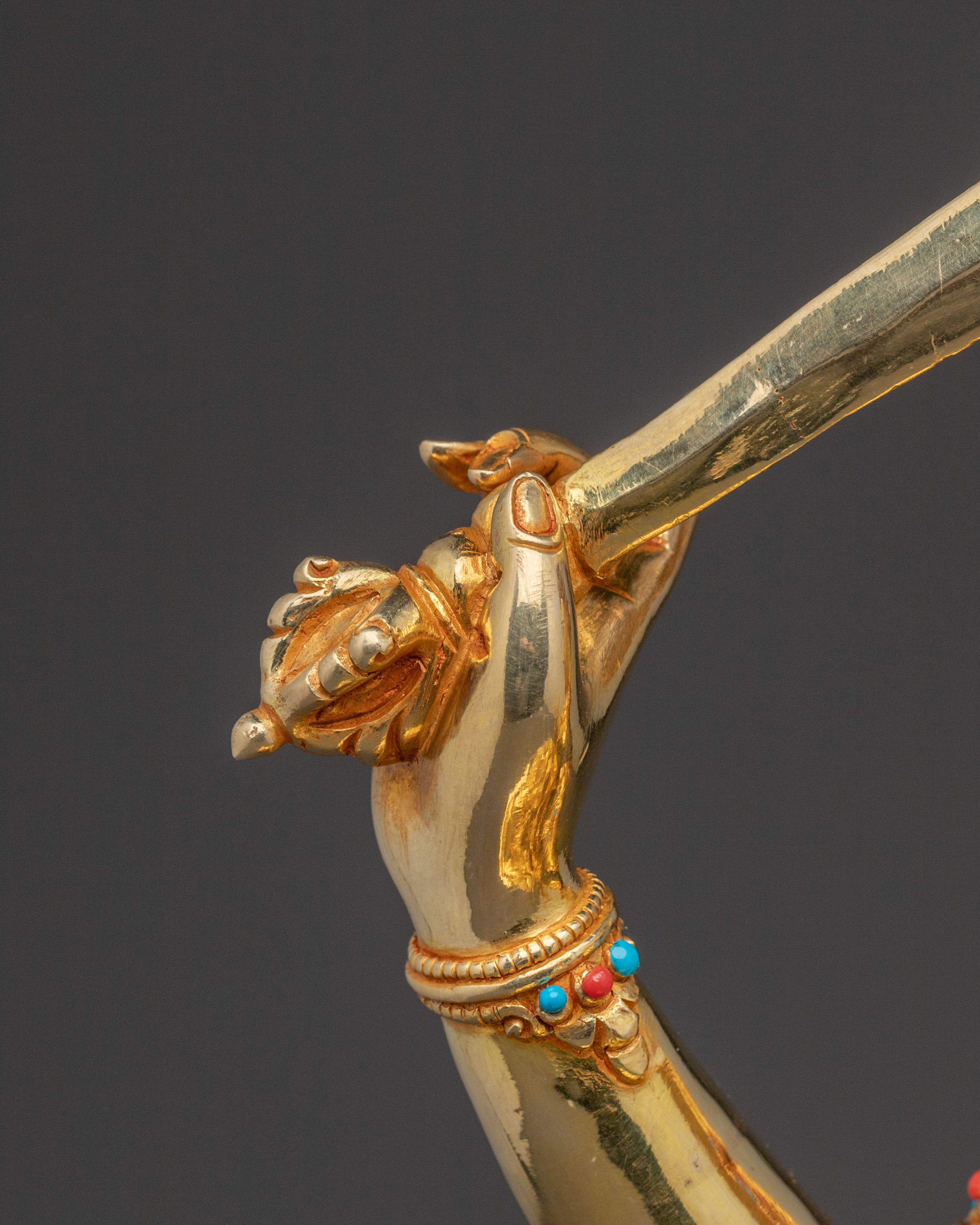 Manjushri Buddhist Statue | Radiant Wisdom Gilded in 24K Gold