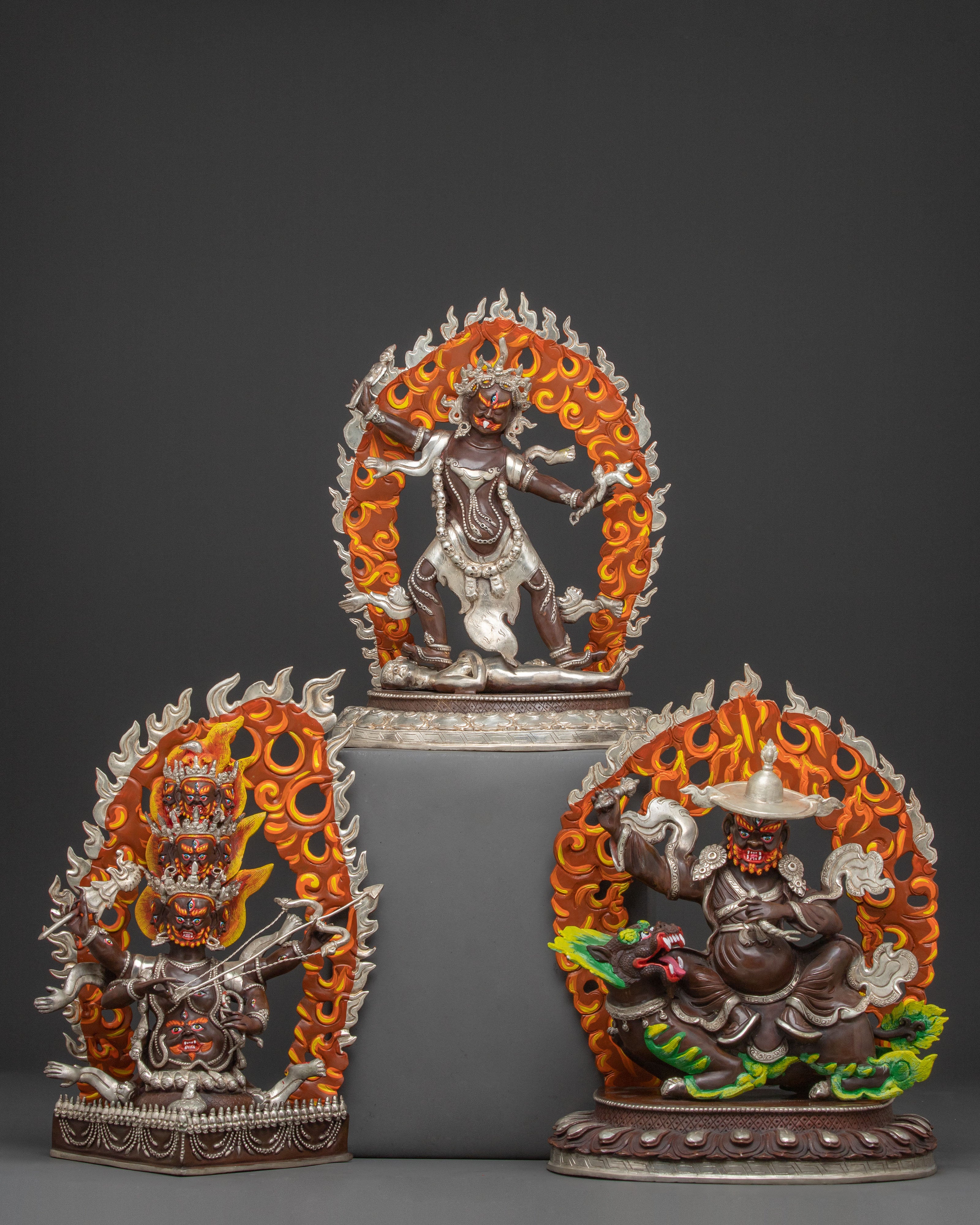 Three Nyingma Protectors Statue 