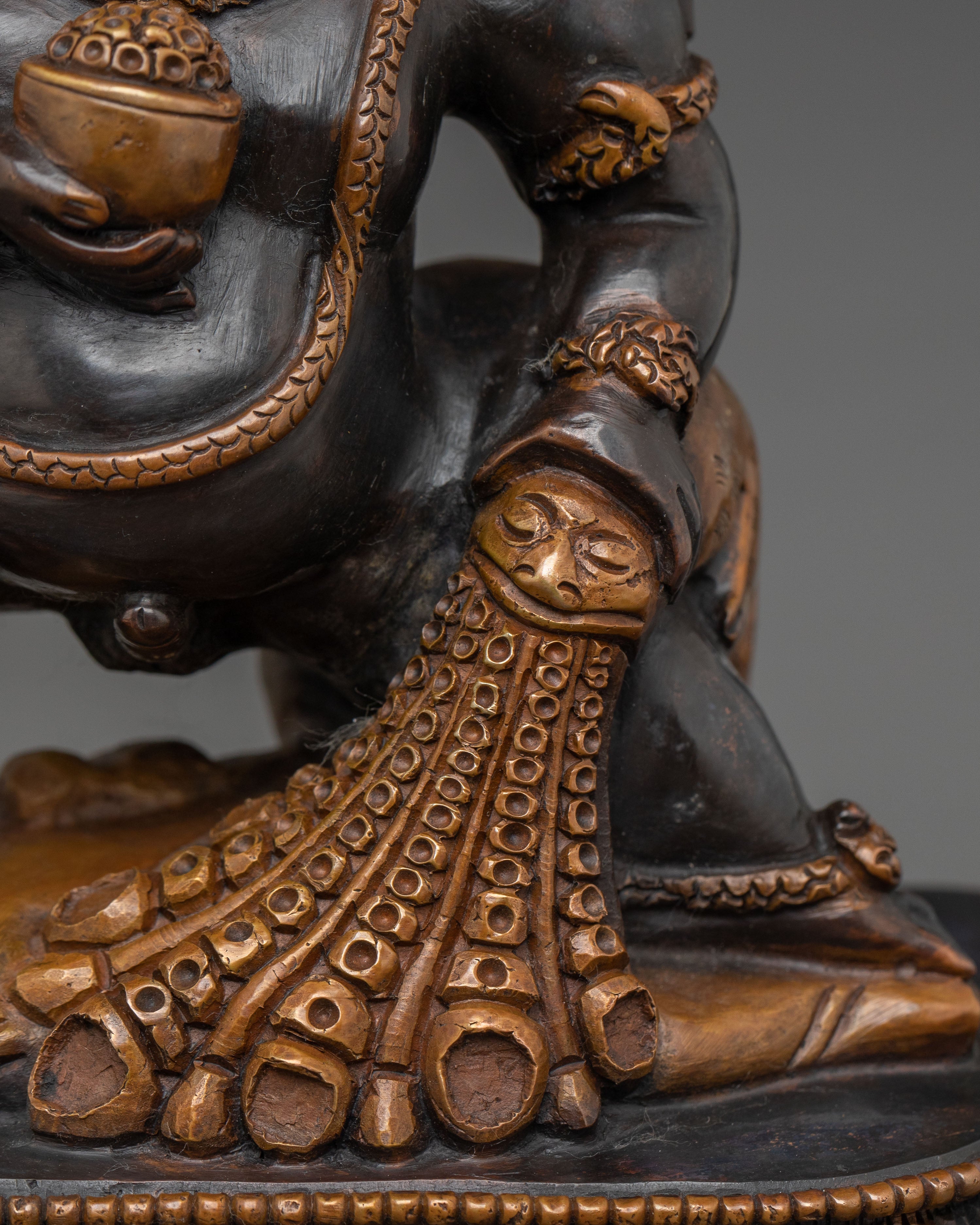 Black Dzambhala Statue | Oxidized Copper Figure