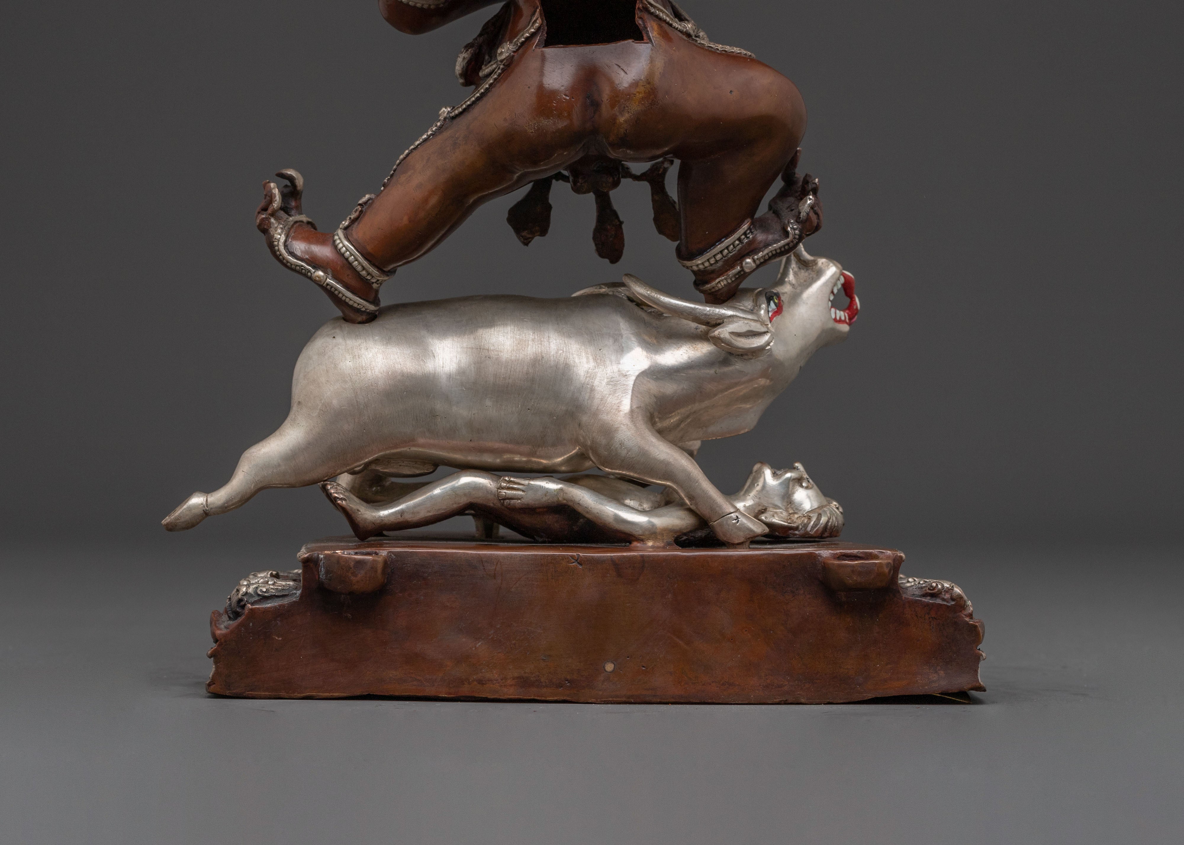 Yamantaka Sacred Copper Statue: Oxidized Artistry