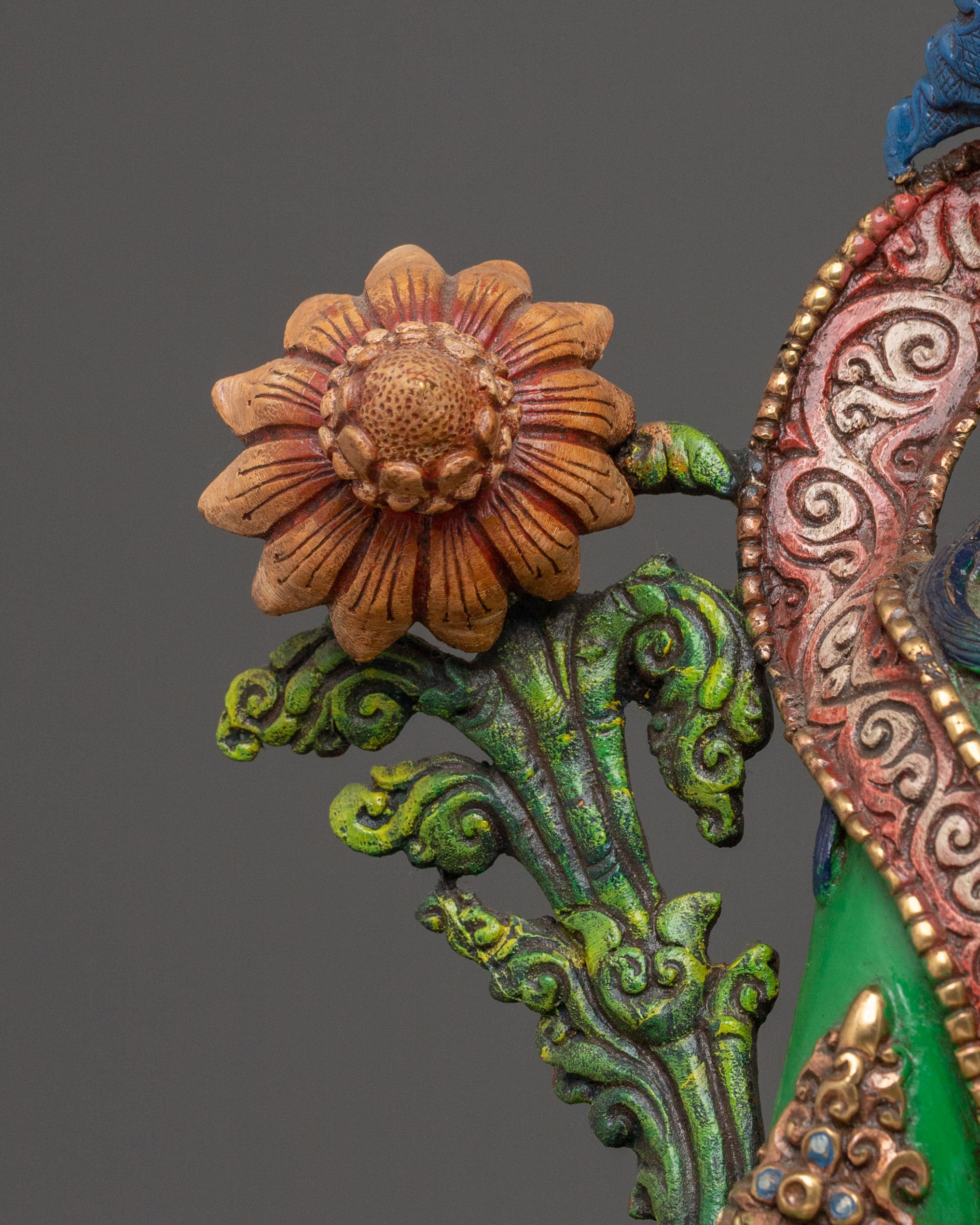 A Serene Peaceful Guardian Green Tara Statue