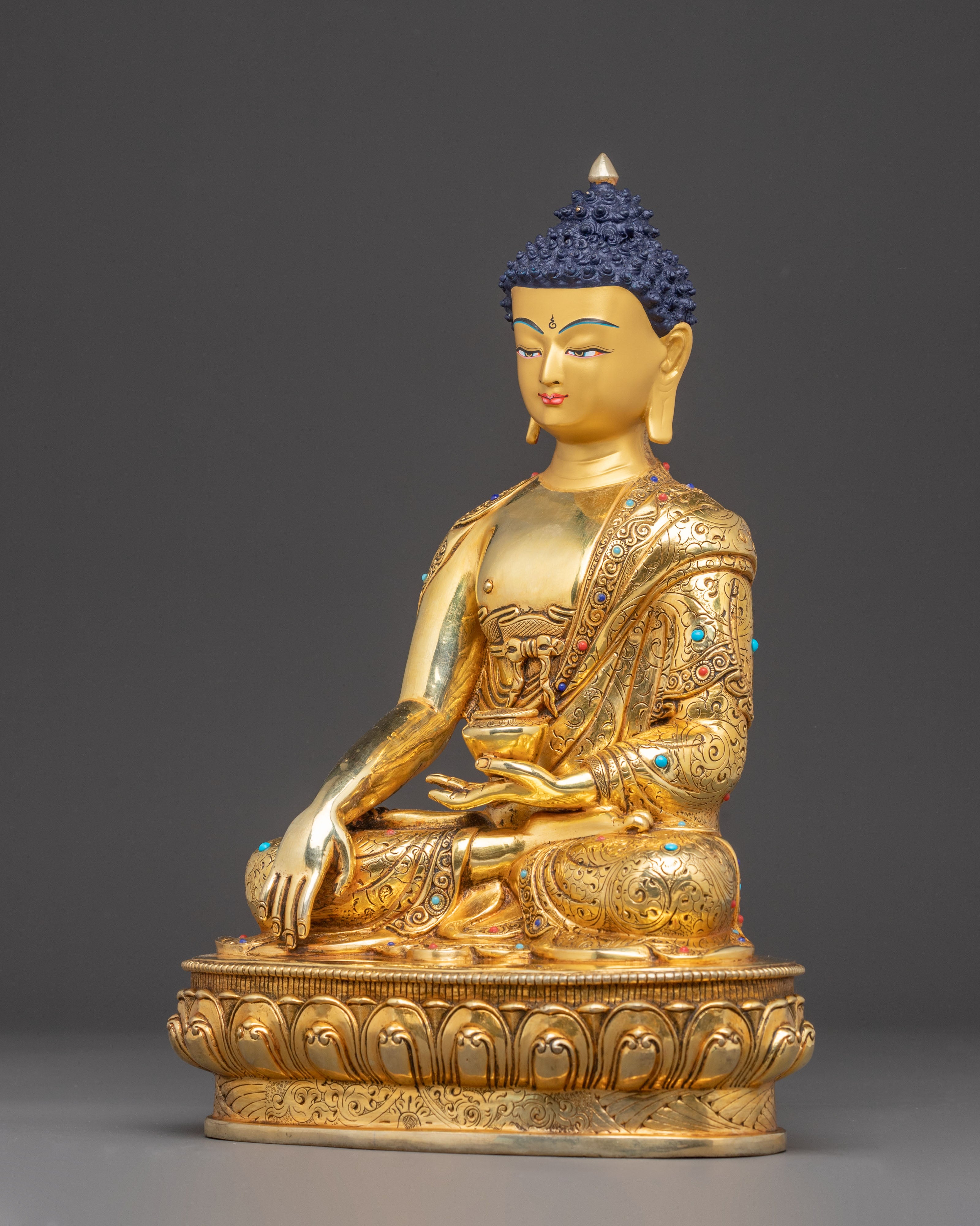 Copper Handcrafted Sculpture of Buddha Shakyamuni | Gautama Buddha Statue
