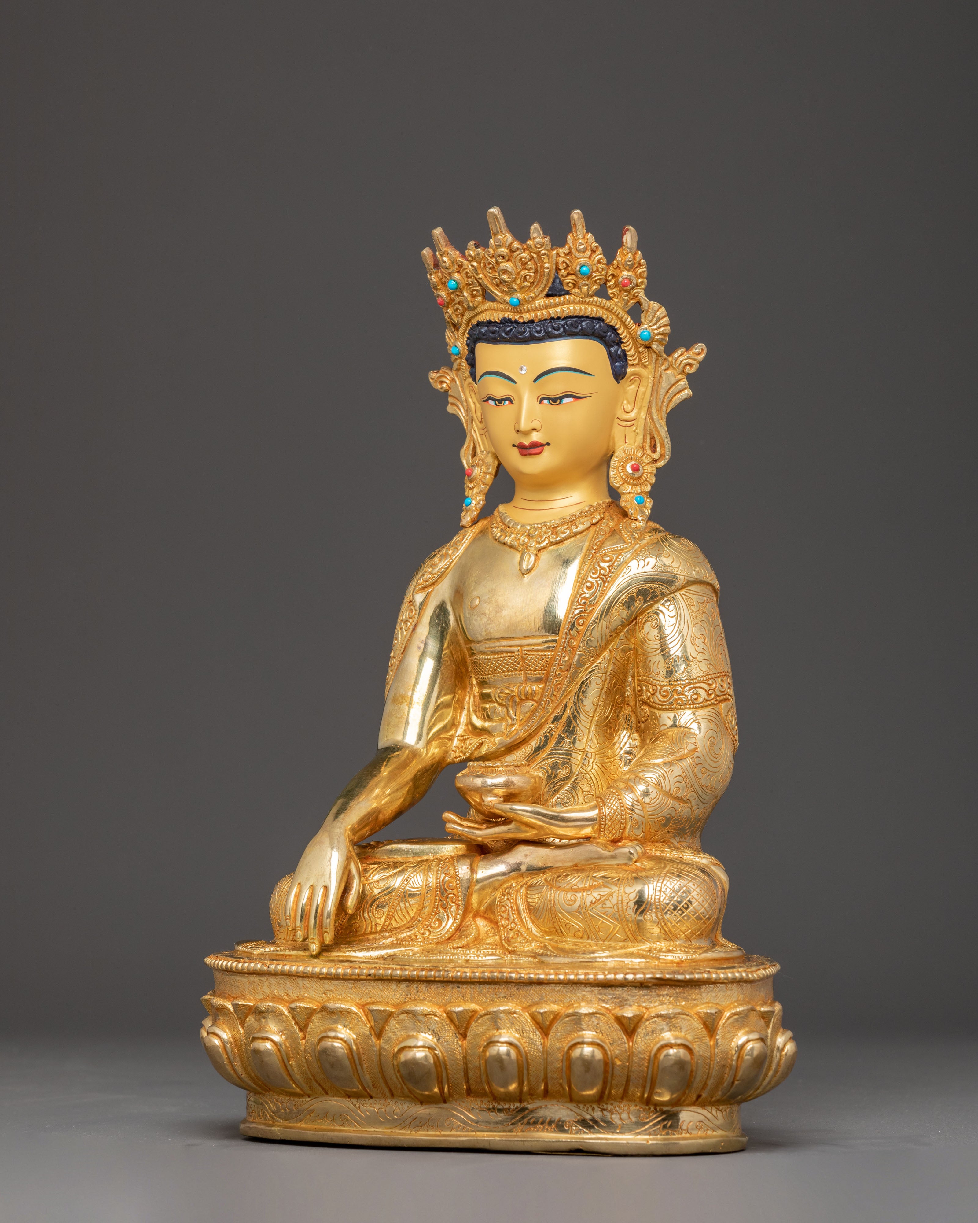 Shakyamuni Buddha Golden Statue | Historical Buddha Sculpture