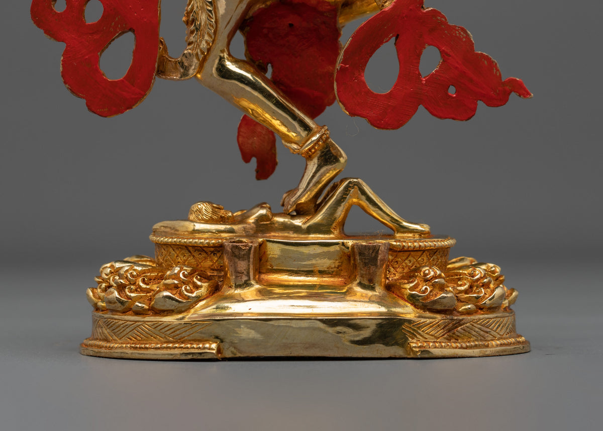 Handmade Kurukulla Red Tara Sculpture | 24K Gold Gilded