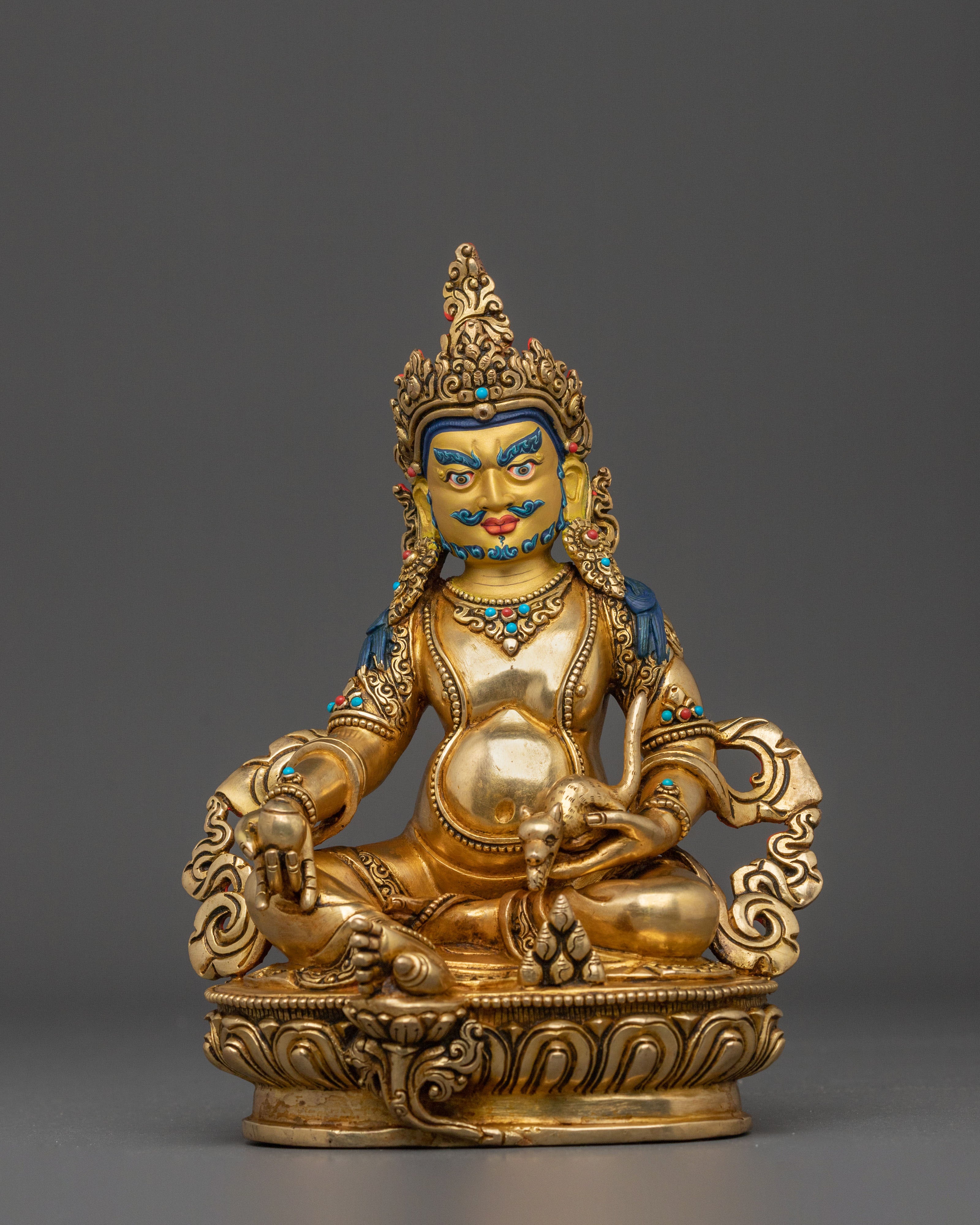 Handcrafted Tibetan Wealth Deity Dzambhala Statue