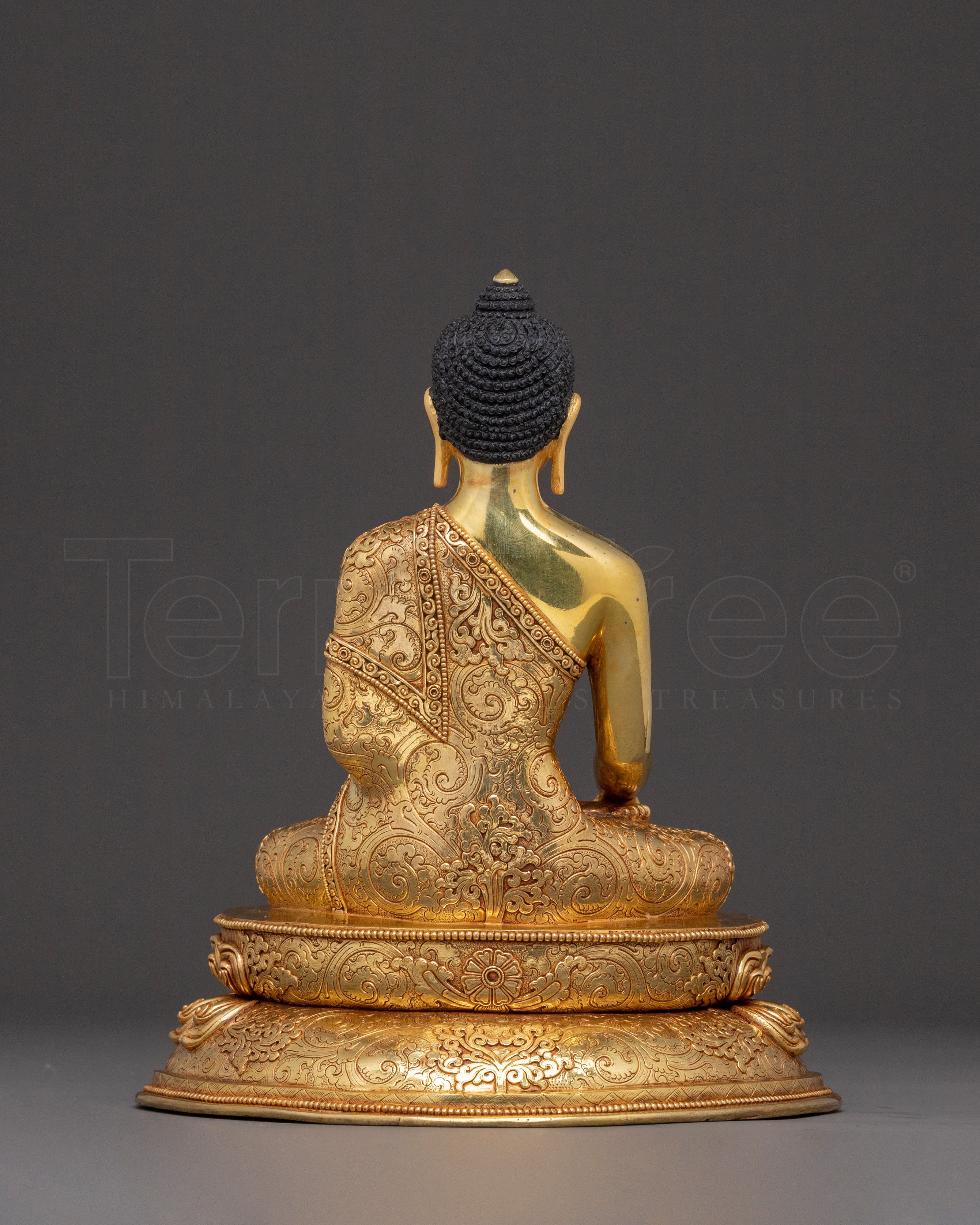 Shakyamuni Buddha Statue for Serenity Meditating - Exquisite 24K Gold Gilded