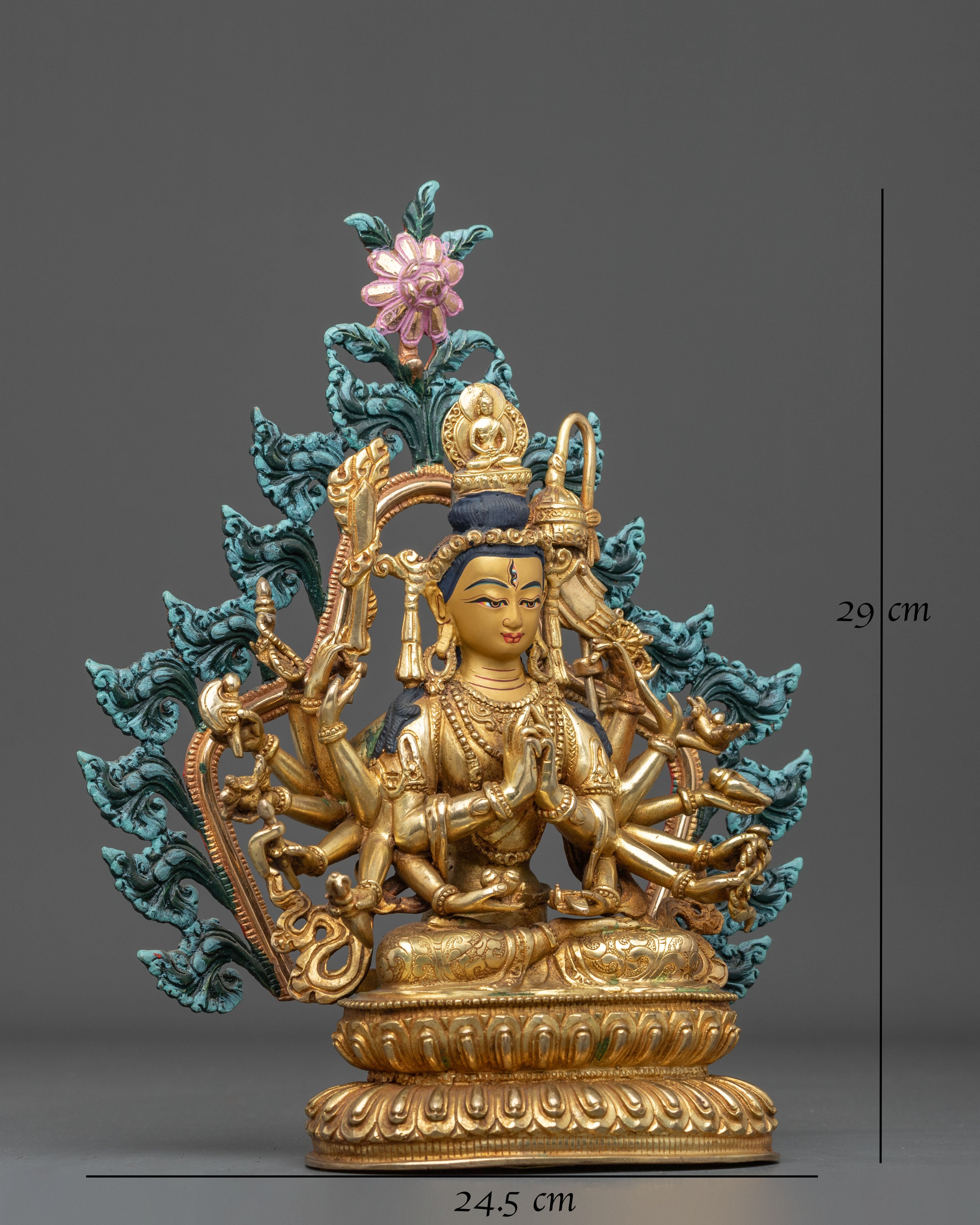 Chundi Statue of Protection | 24K Gold Gilded Goddess Figurine