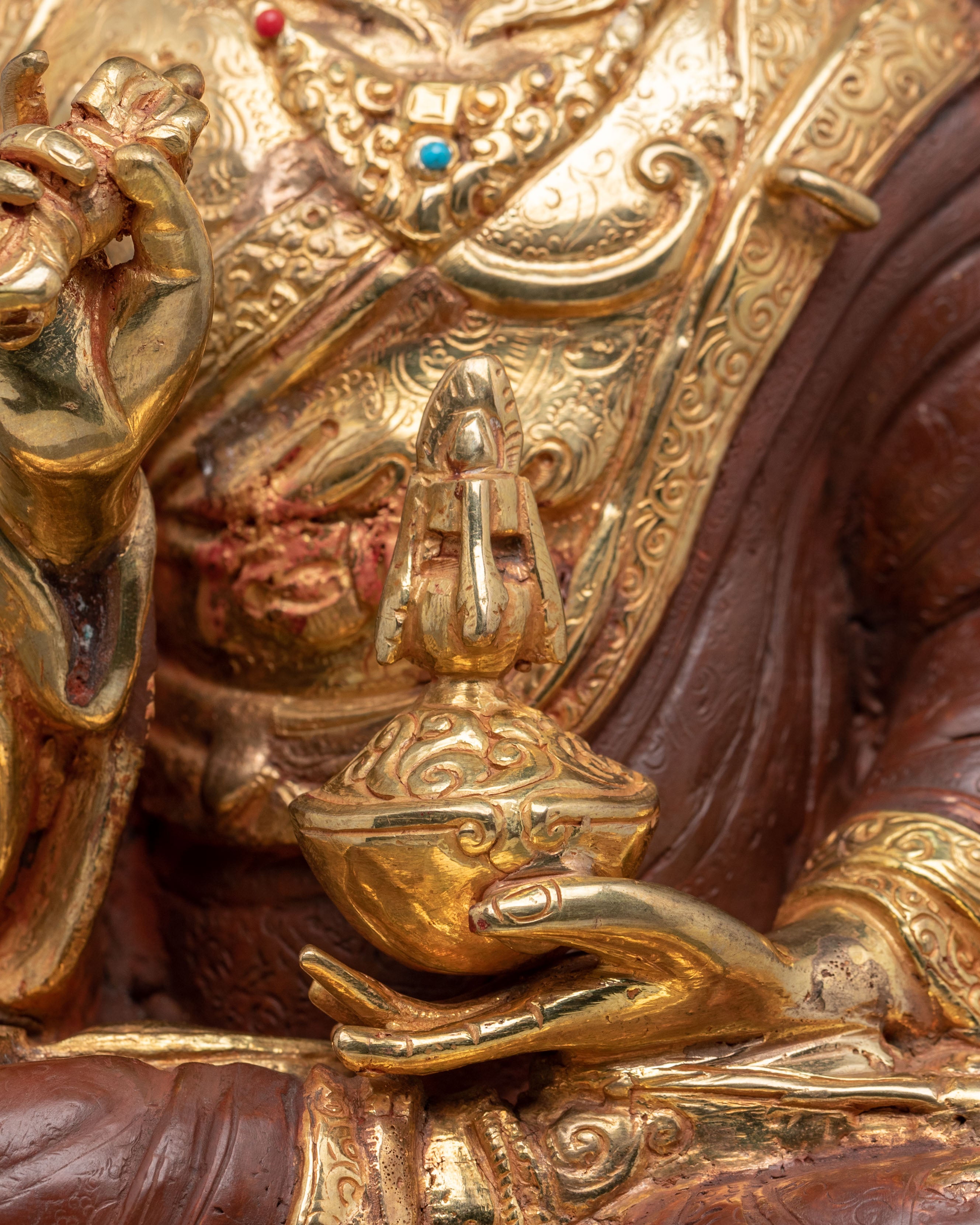 Guru Tsokye Dorje Buddhist Master Statue | 24K Gold Gilded