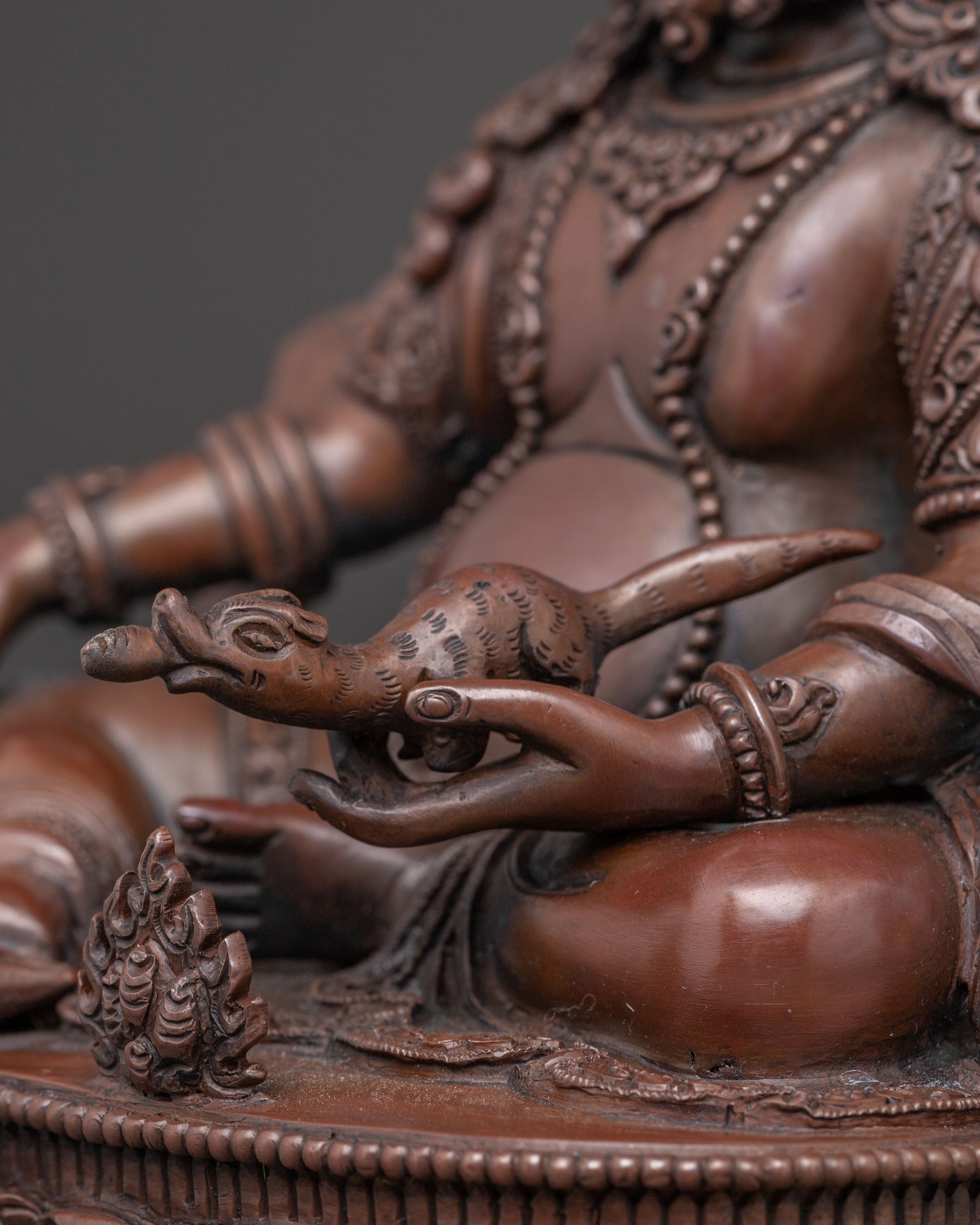 Dzambhala Oxidized Statue of Wealth | Tibetan Buddhist Deity