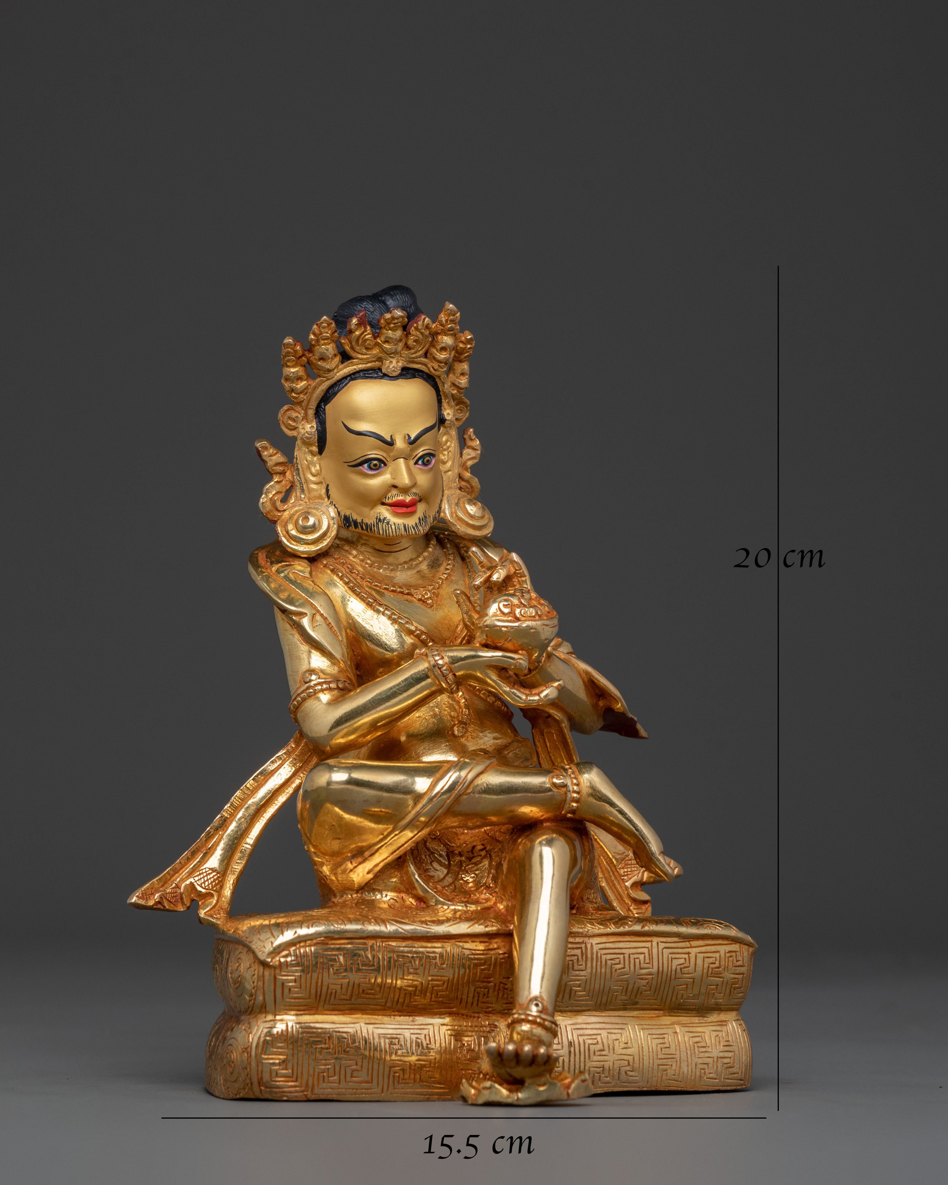 Naropa Sculpture: 24K Gold Gilded Buddhist Master