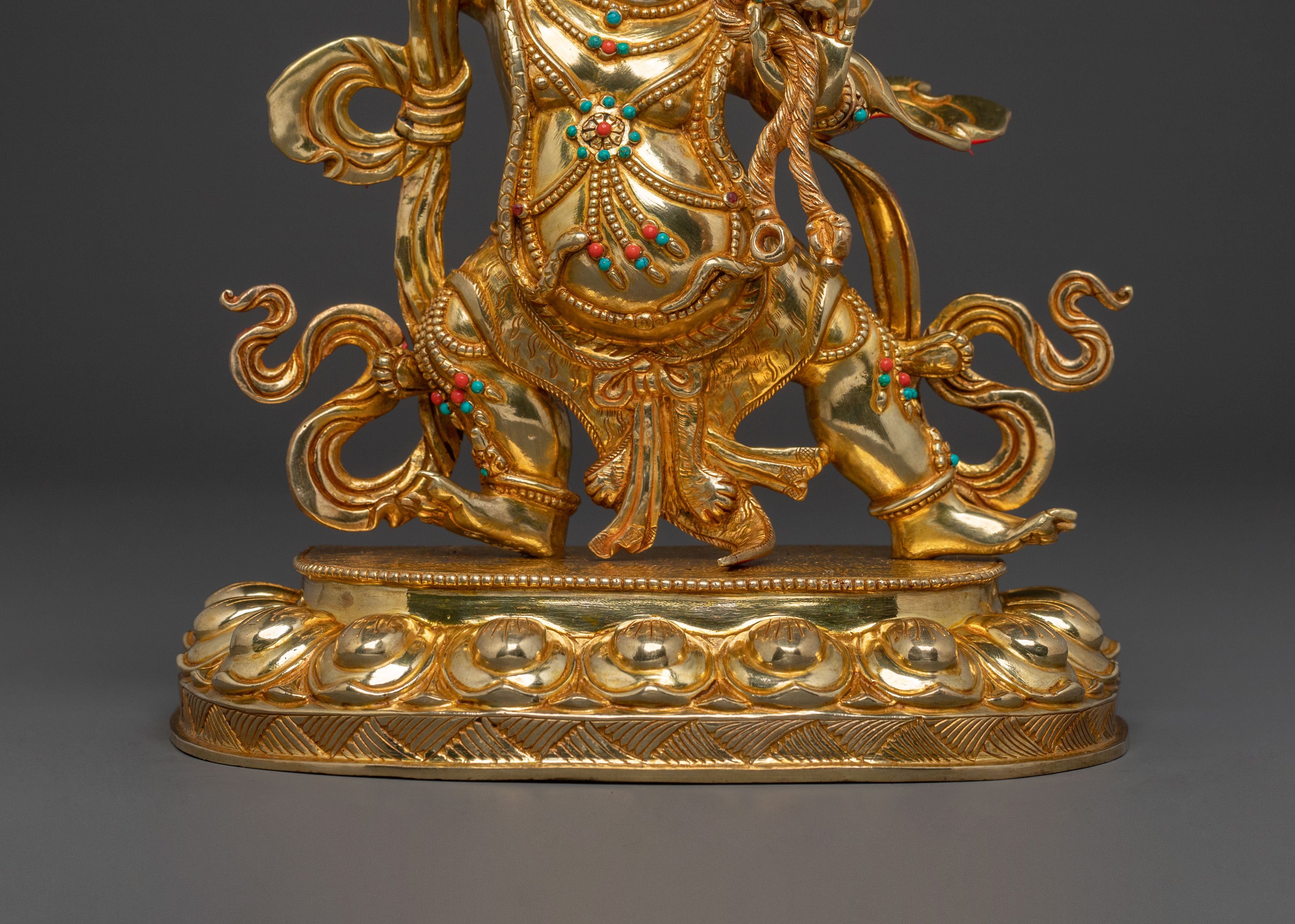 Vajrapani Protector Icon: 24K Gold Gilded Sculpture