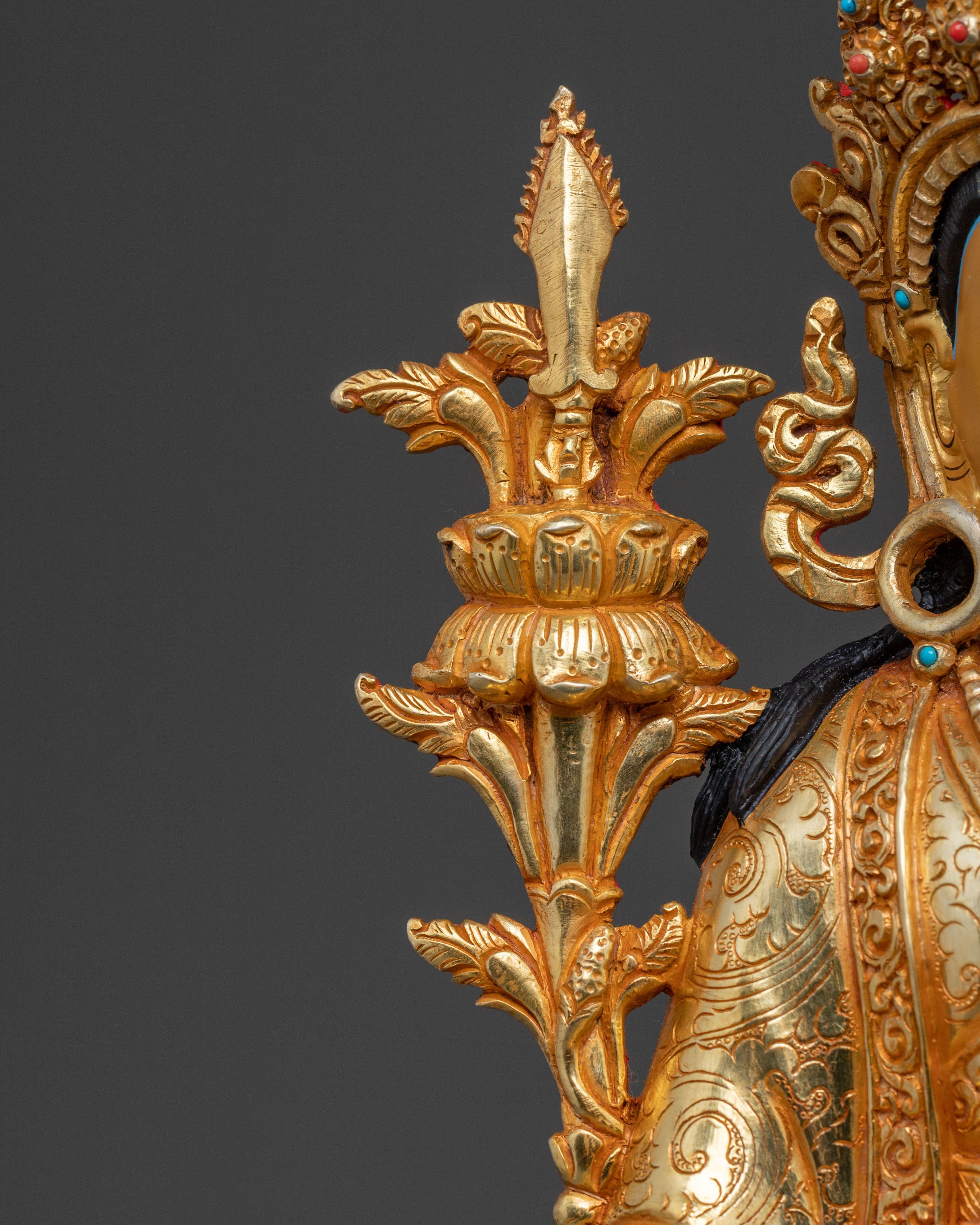 Trisong Detsen Statue | 24K Gold Gilded Dharma Protector