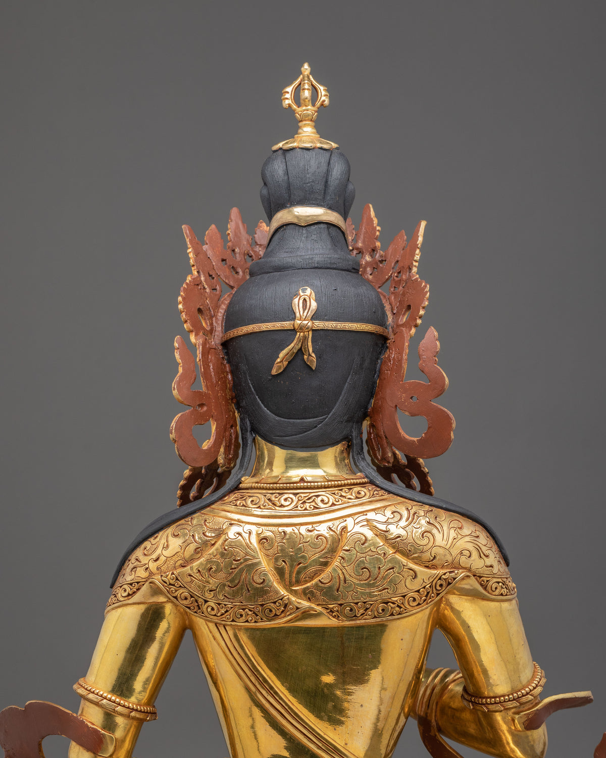Vajrasattva Statue | Gemstones Adorned 24K Gold Gilded Figurine