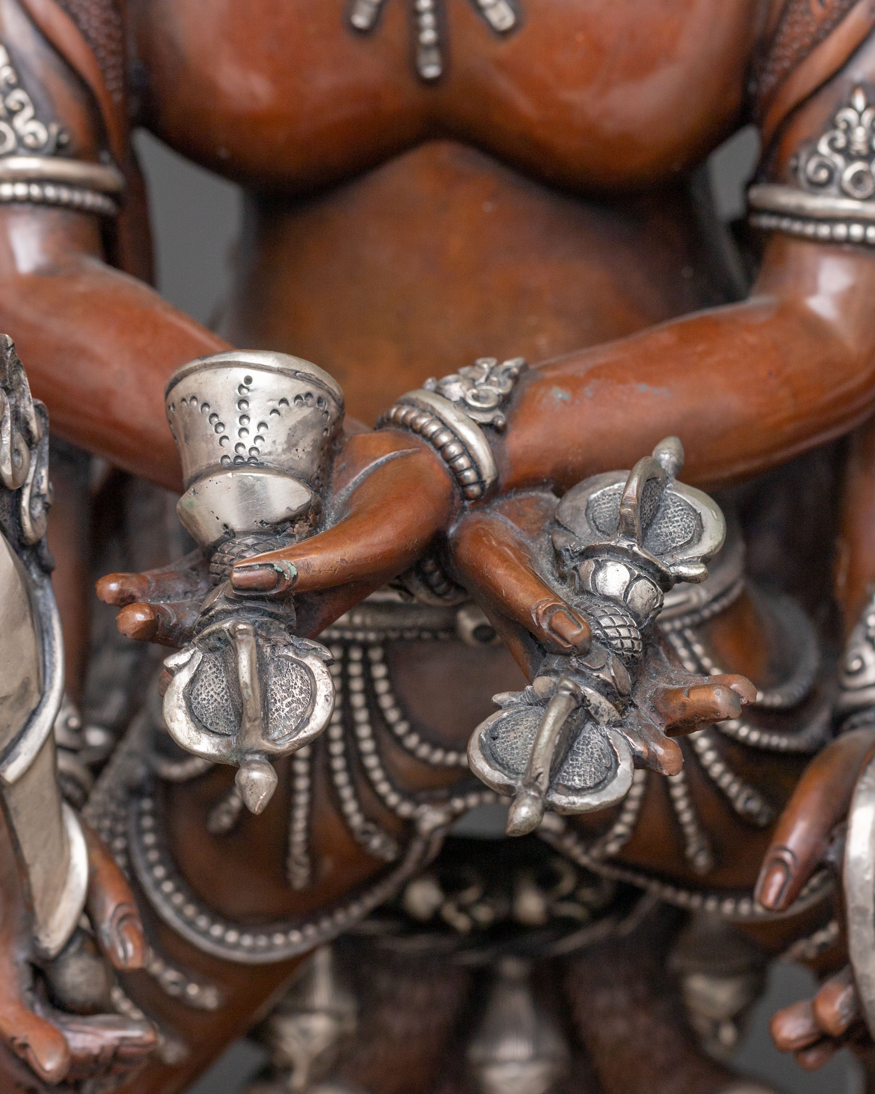 Kalachakra Handcrafted Statue | Silver-Plated Figurine