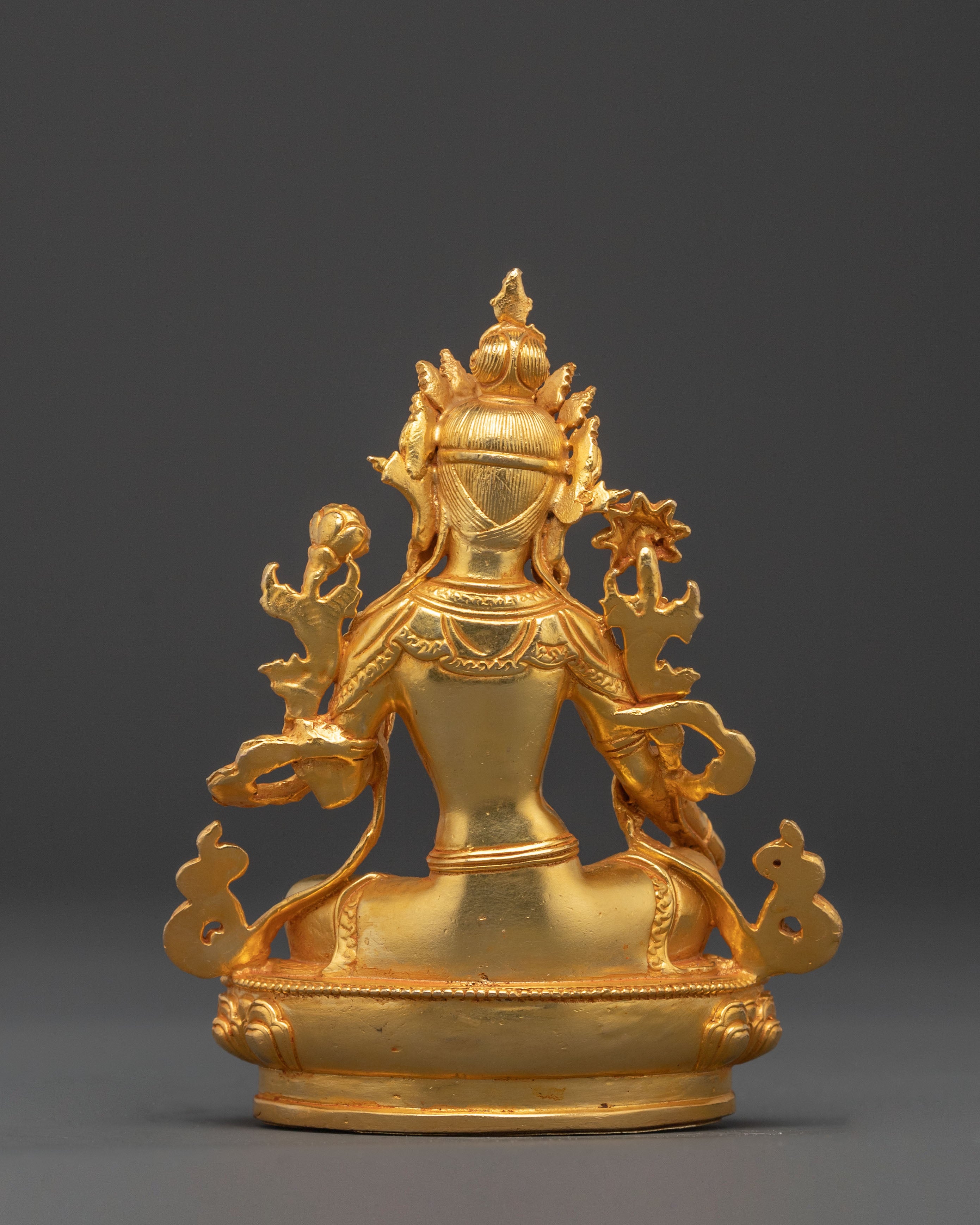 Green Tara 24k Gold Gilded Statue | Shyama Tara