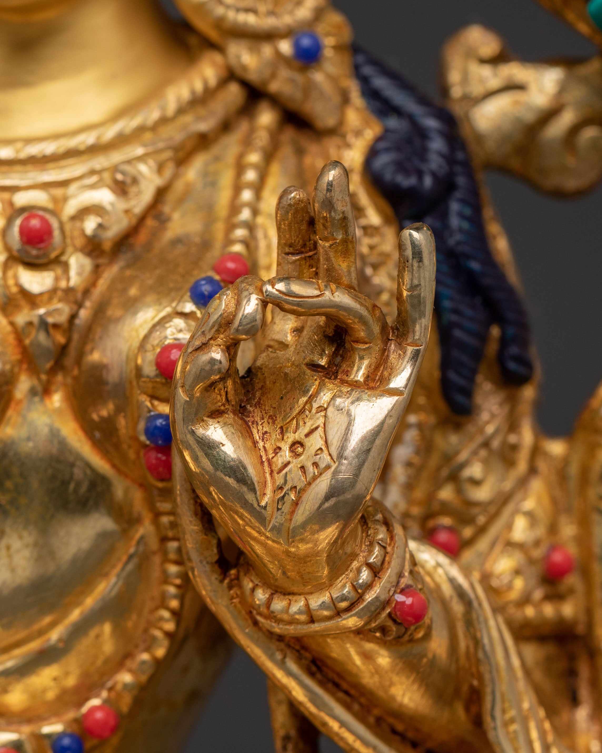 Guardian Green Tara 24K Gold Gilded Sculpture