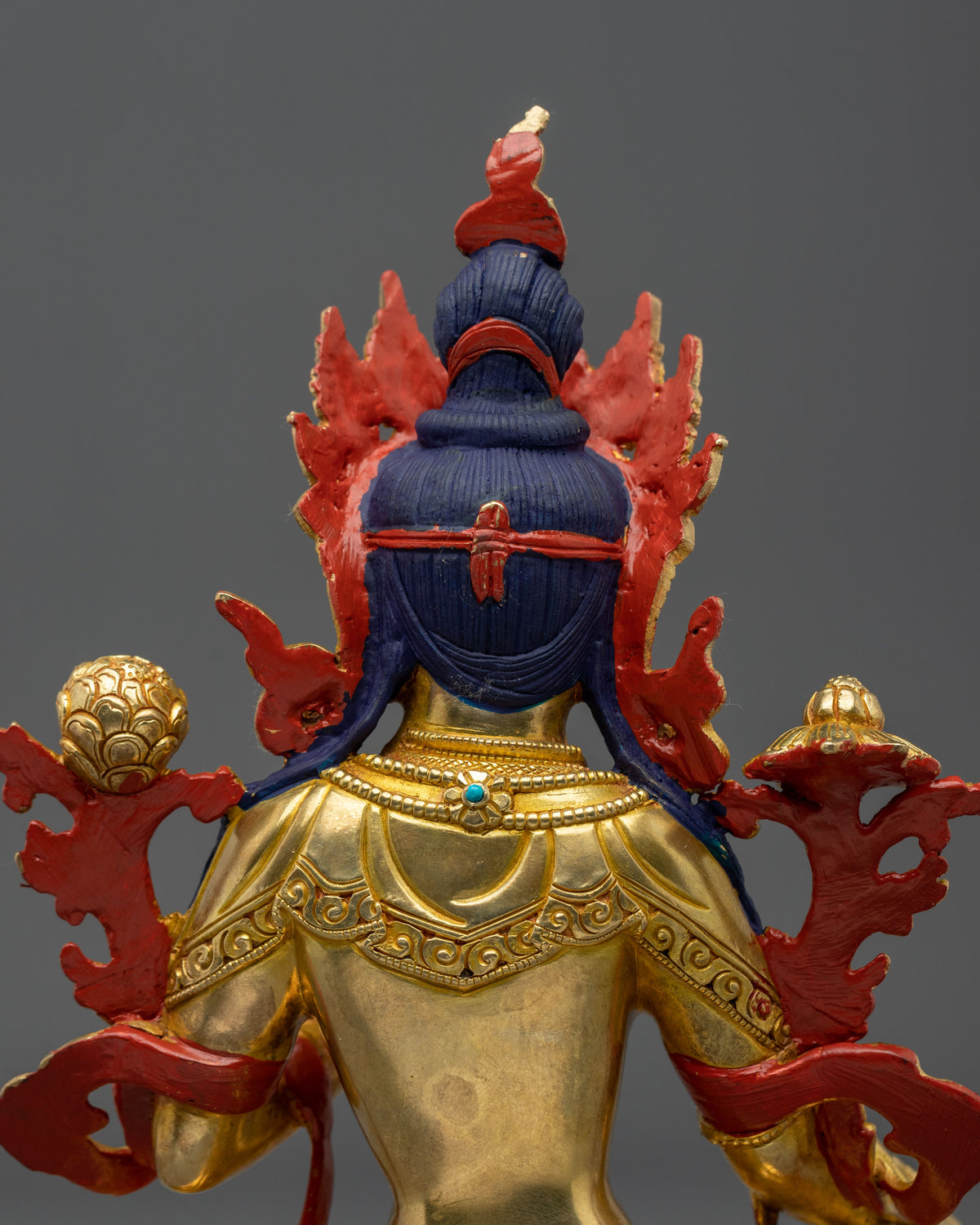 Green Tara Statue: 24K Gold Gilded