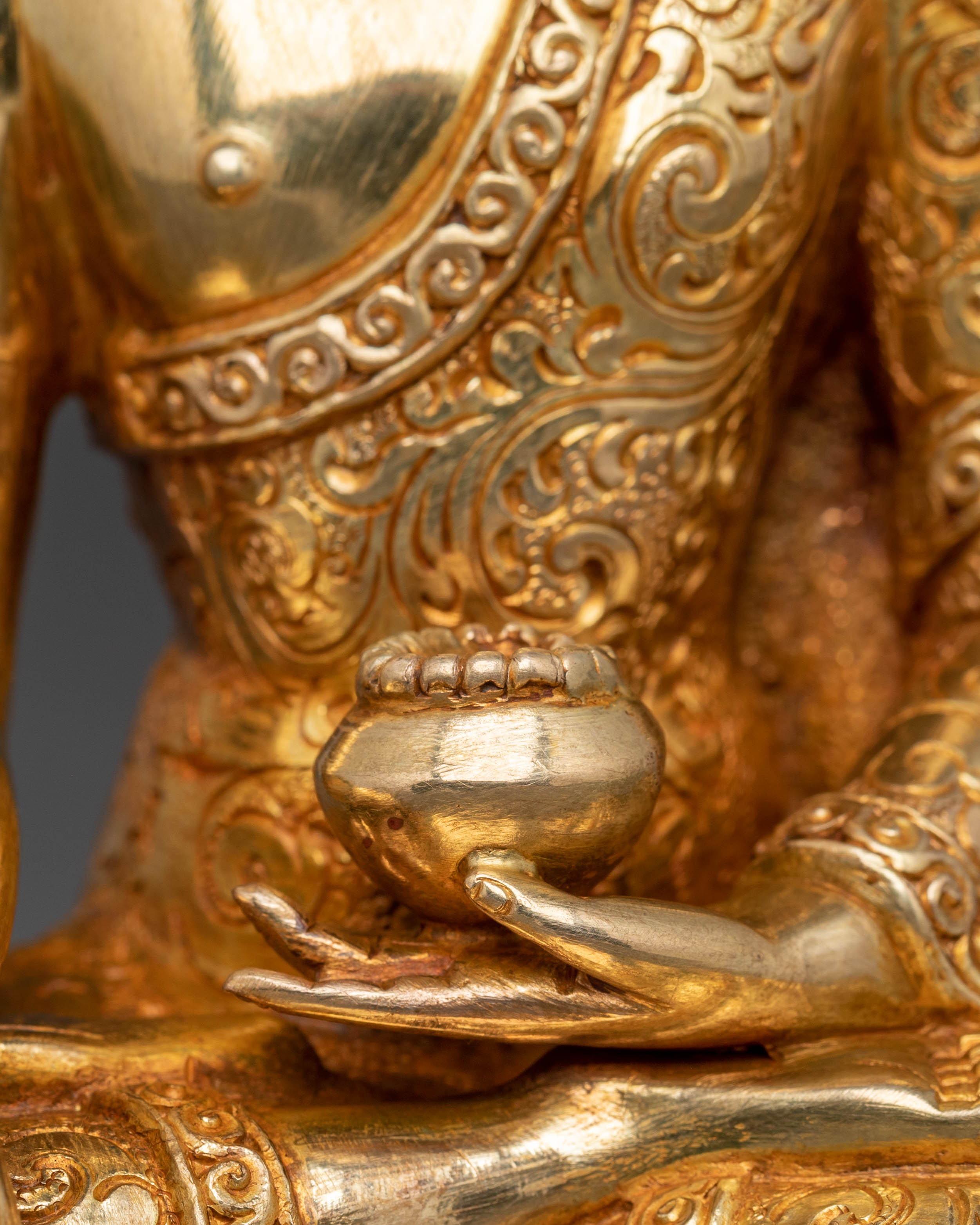 Sacred Statue of Buddha Shakyamuni – 24K Gold Gilded Statue