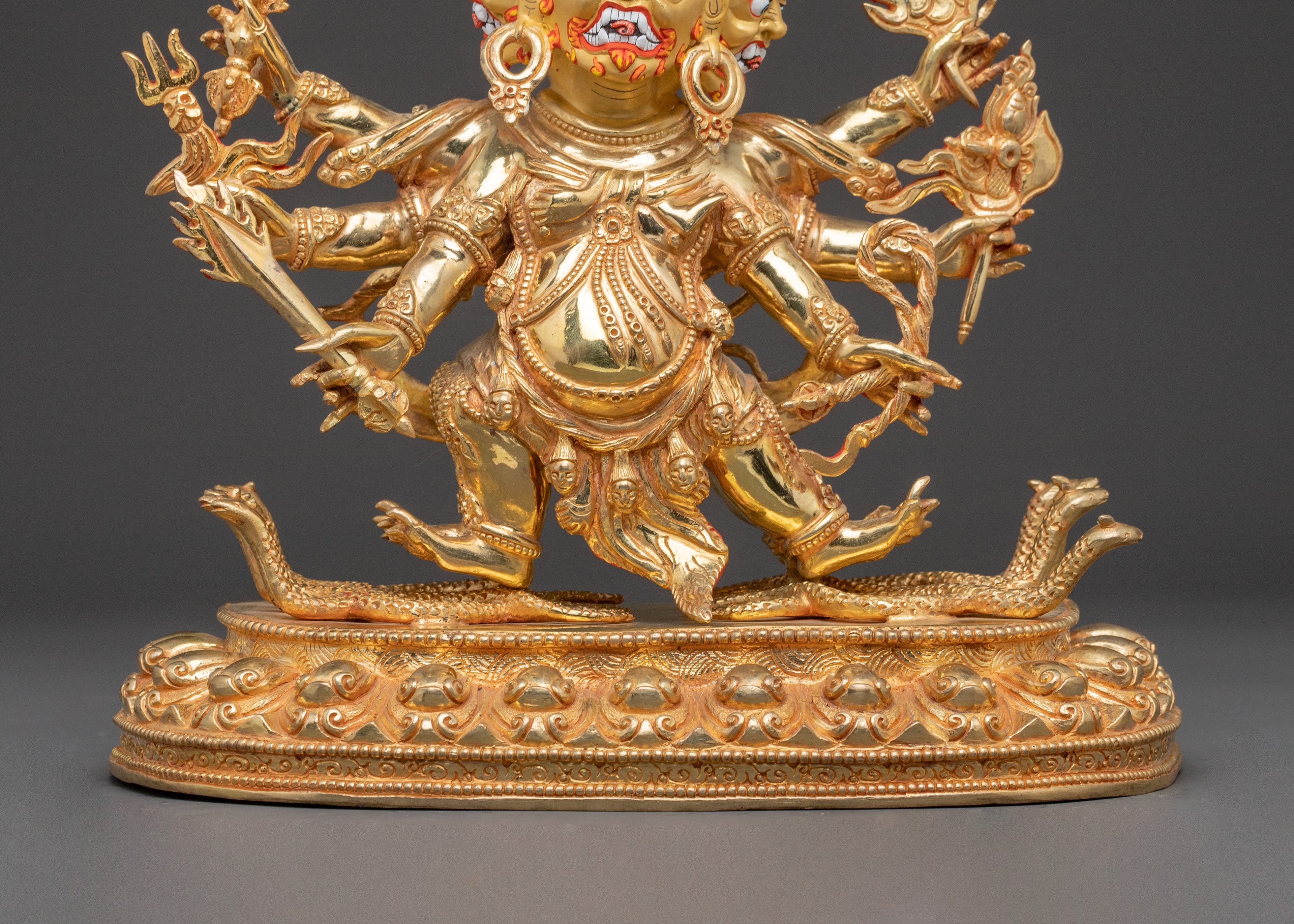 Hayagriva Dharma Guardian Statue - 24K Gold Gilded