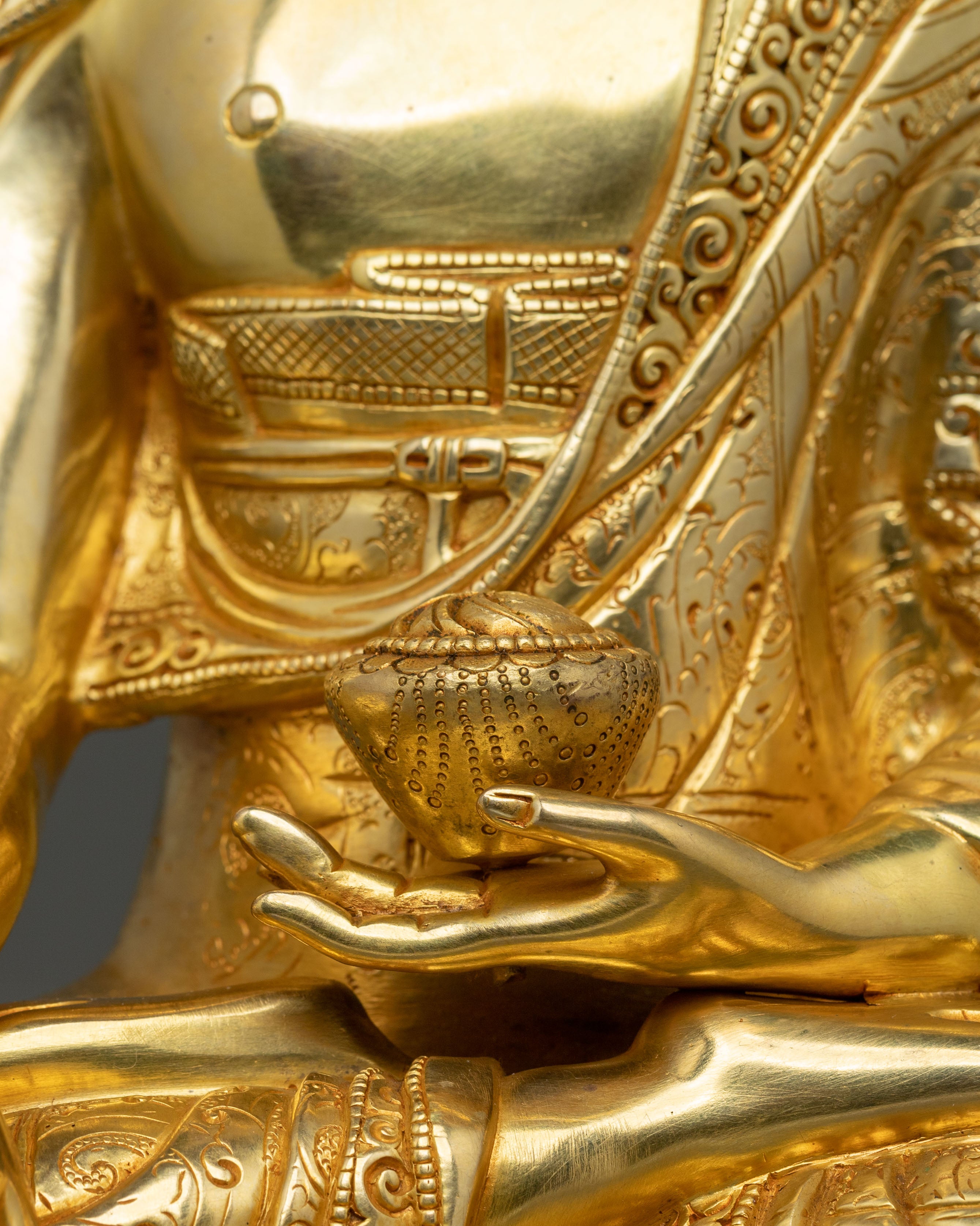 Handcrafted Crown Shakyamuni Buddha Spiritual Sculpture