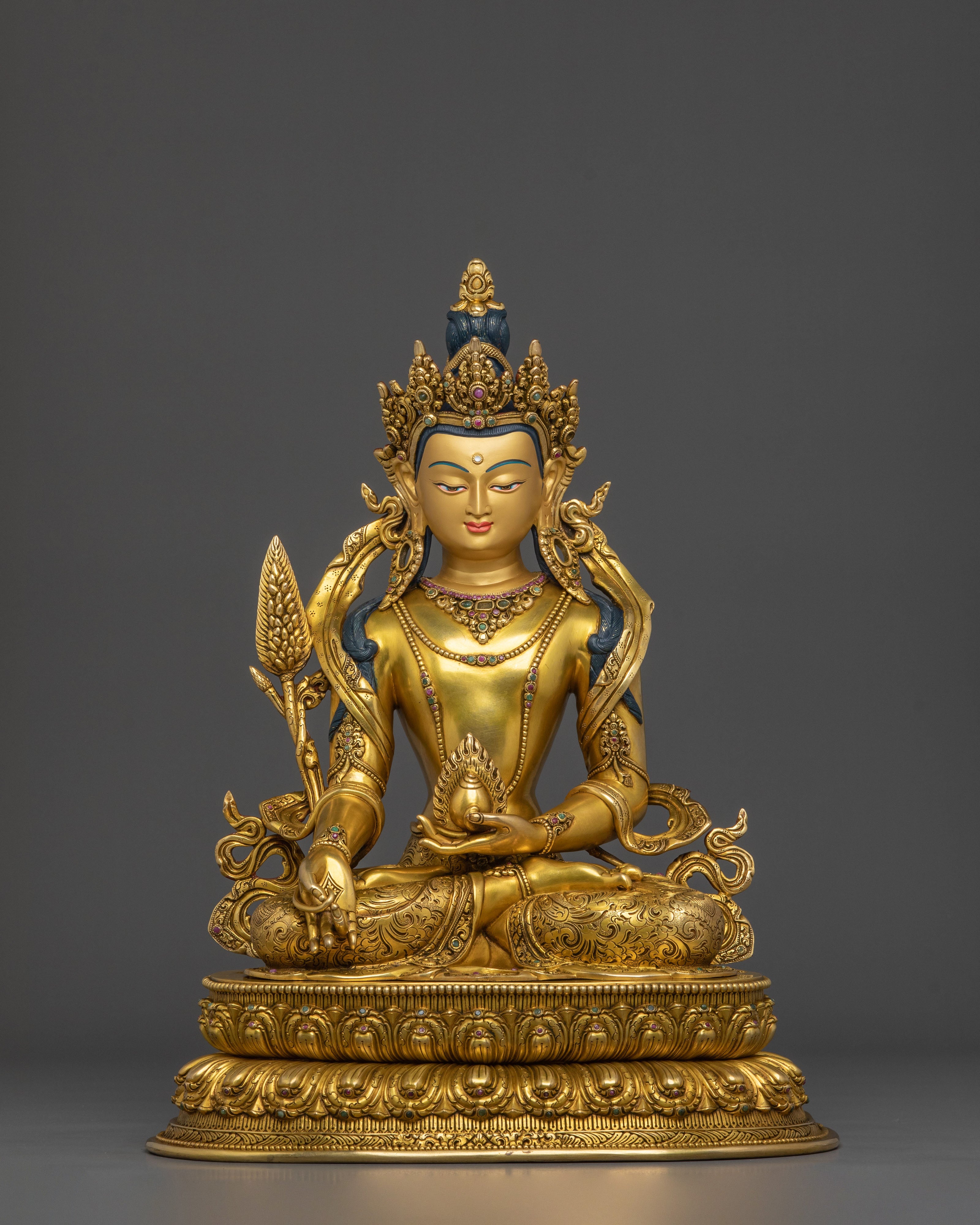 Handmade Kshitigarbha Sacred Sculpture | Bodhisattva of Great Vows