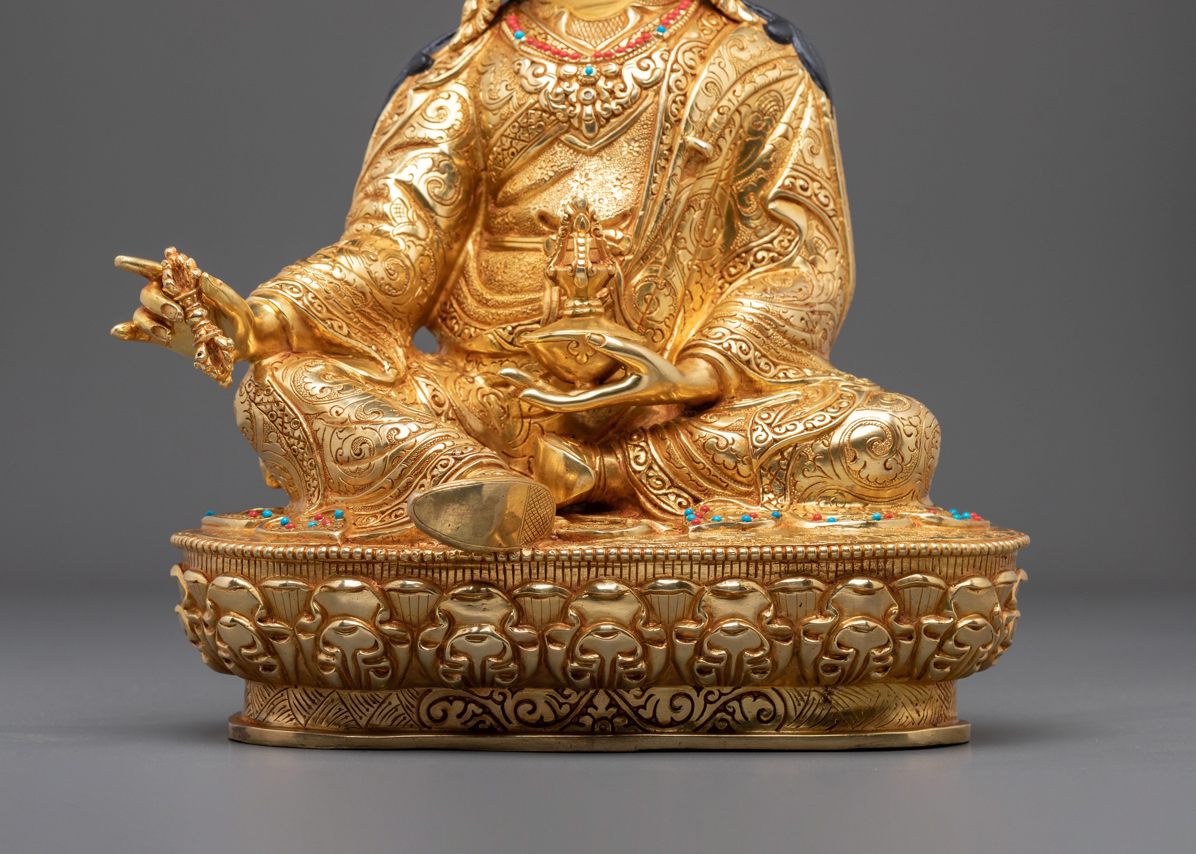 Guru Rinpoche Sculpture | Hand-Carved Buddhist Figurine