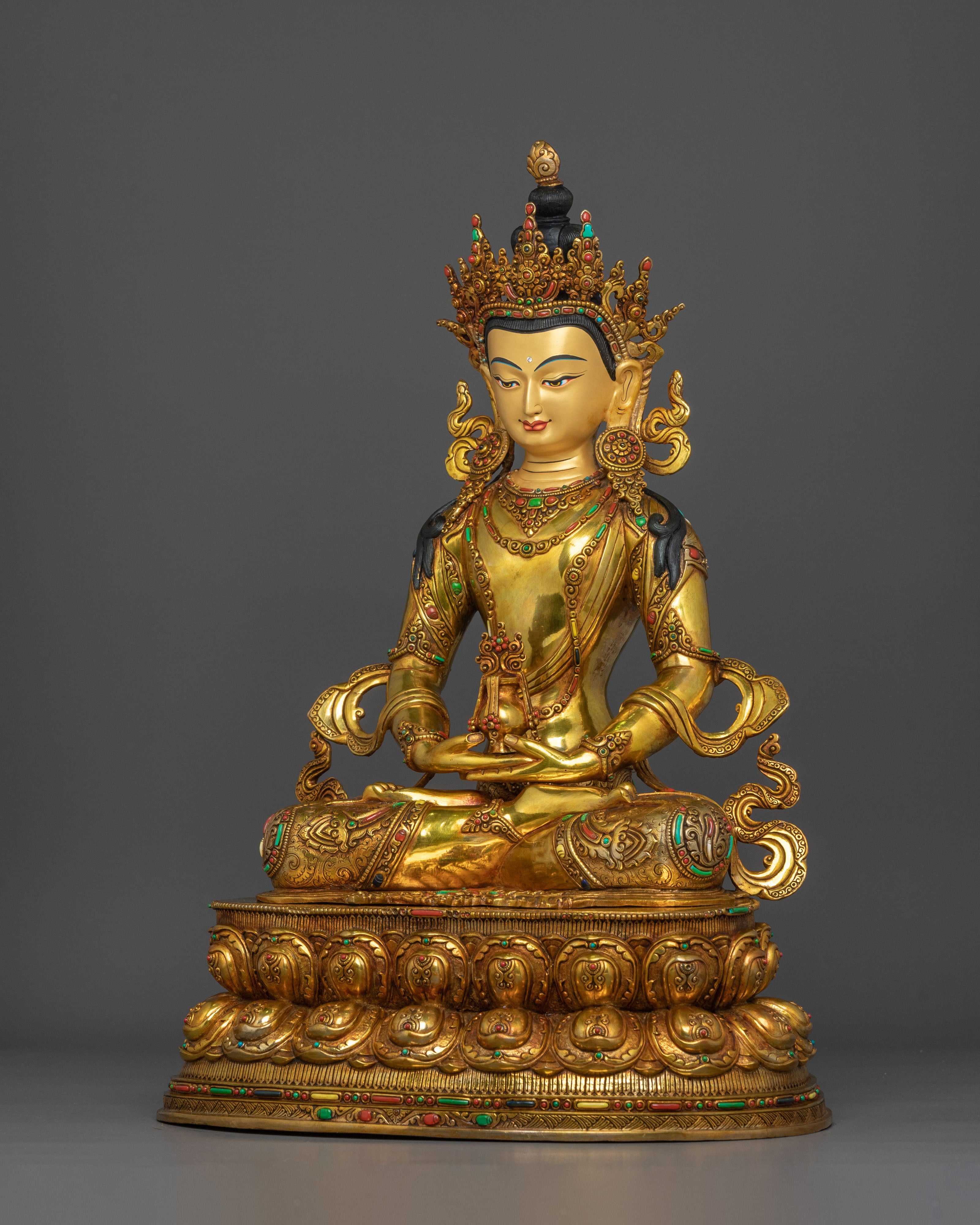 Long Life Deity Amitayus Sacred Statue | Himalayan Altar Decor