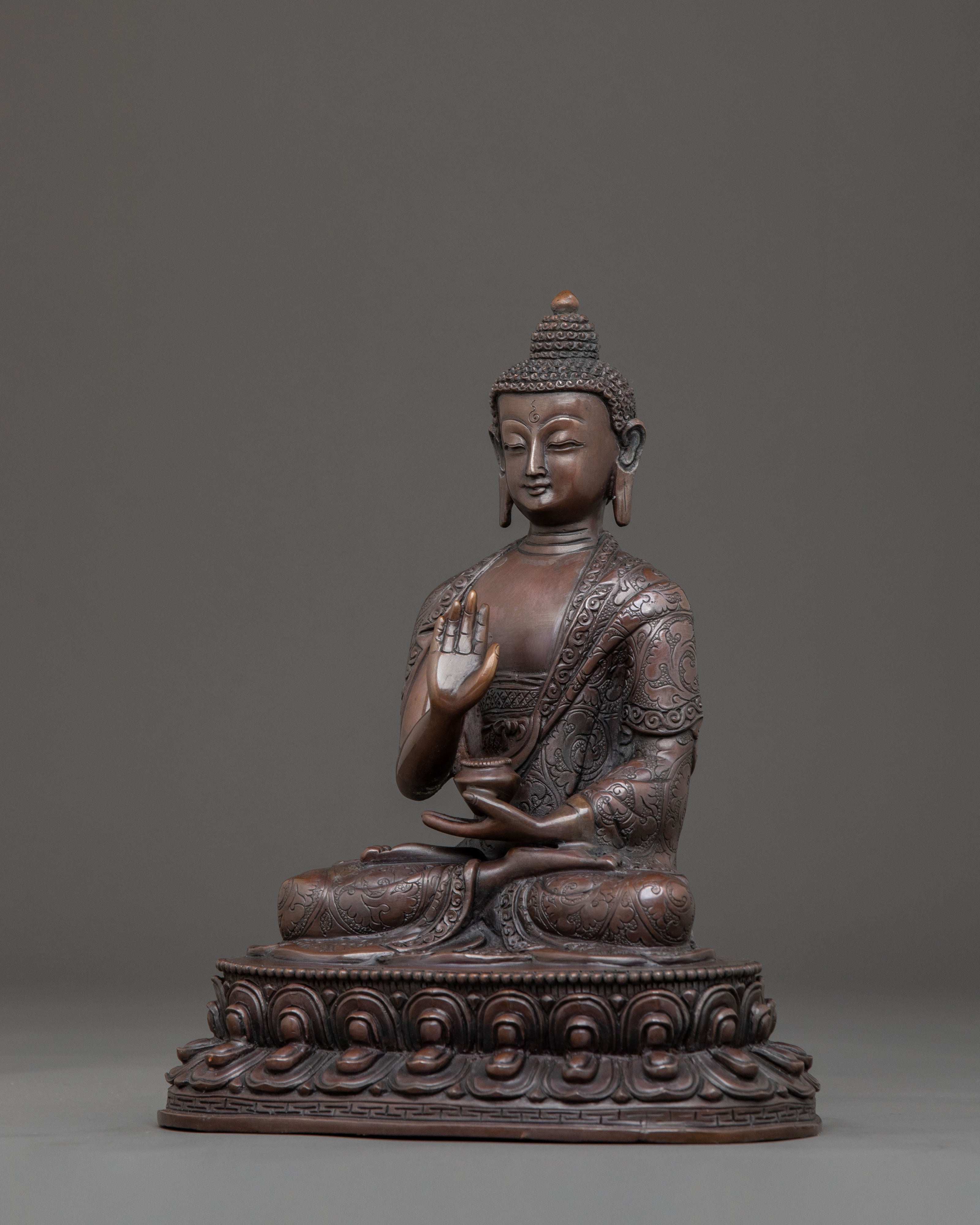 Amogasiddhi Buddha Statue | Oxidized Copper Iocn